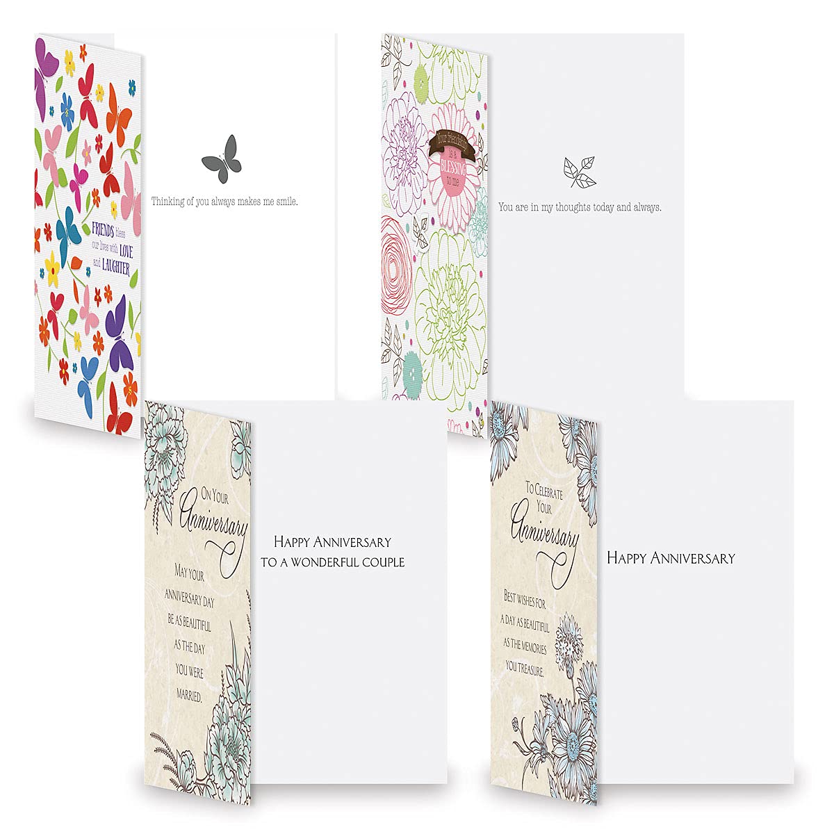 Current Faith Assorted Cards with Envelopes All Occasion - 20 Pack, Large 5" x 7" Christian Cards with Sentiments, Variety of Get Well, Sympathy, Birthday, Anniversary & Thinking of You