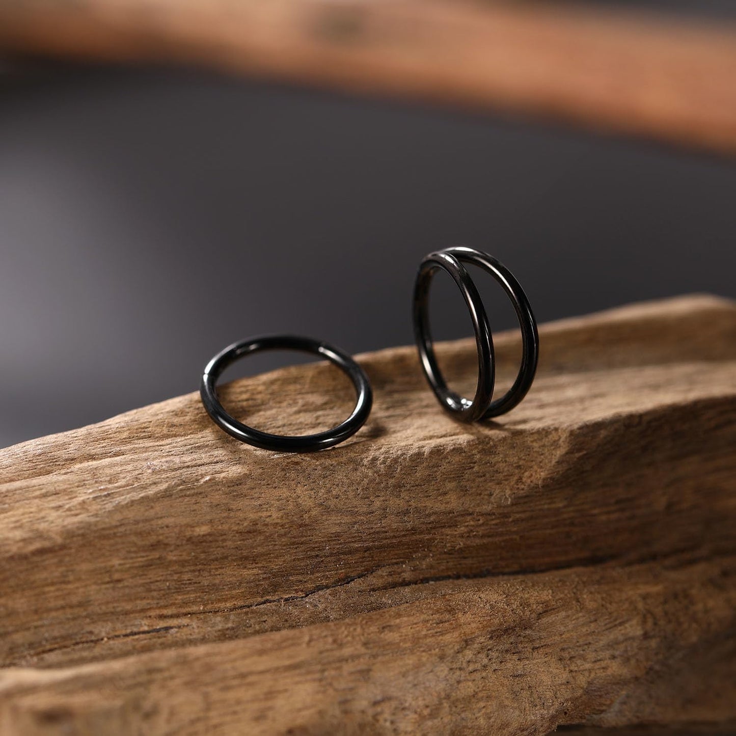 Nose Rings 18 Gauge Nose Ring Hoop Earrings For Women 18g Nose Hoop Black 8mm Septum Jewelry Surgical Steel Septum Ring Septum Clicker Lip Rings Helix Earring Double Hoop Cartilage Earring
