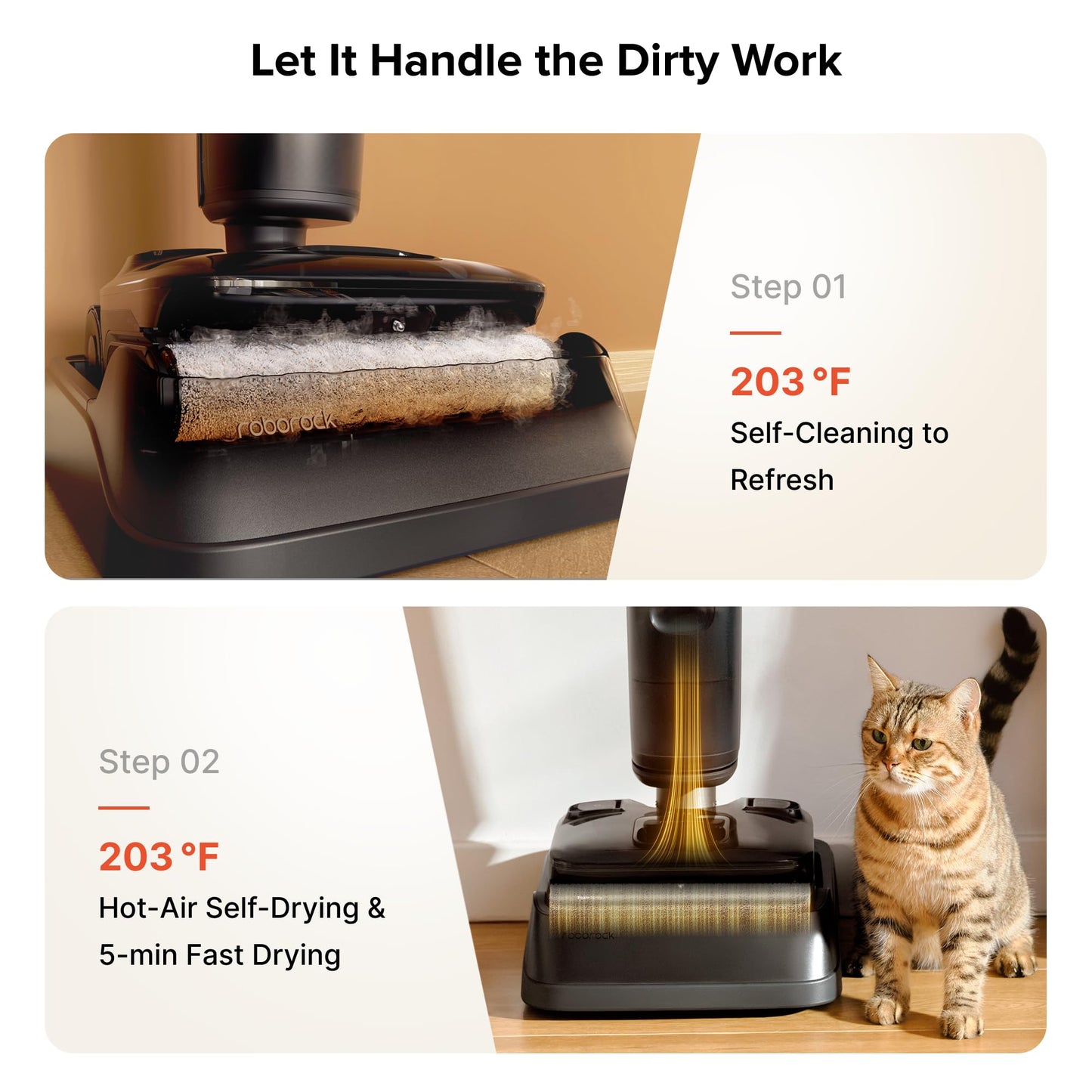 roborock F25 ACE Pro Foam Wet Dry Vacuum Cleaner, Cordless Vacuum Mop, 25000Pa Foam Spray Mop, 203°F Self-Cleaning Hard Floor Cleaner Machine for Tile Hardwood Floor Gentle Cleaning, 180° Lie Flat