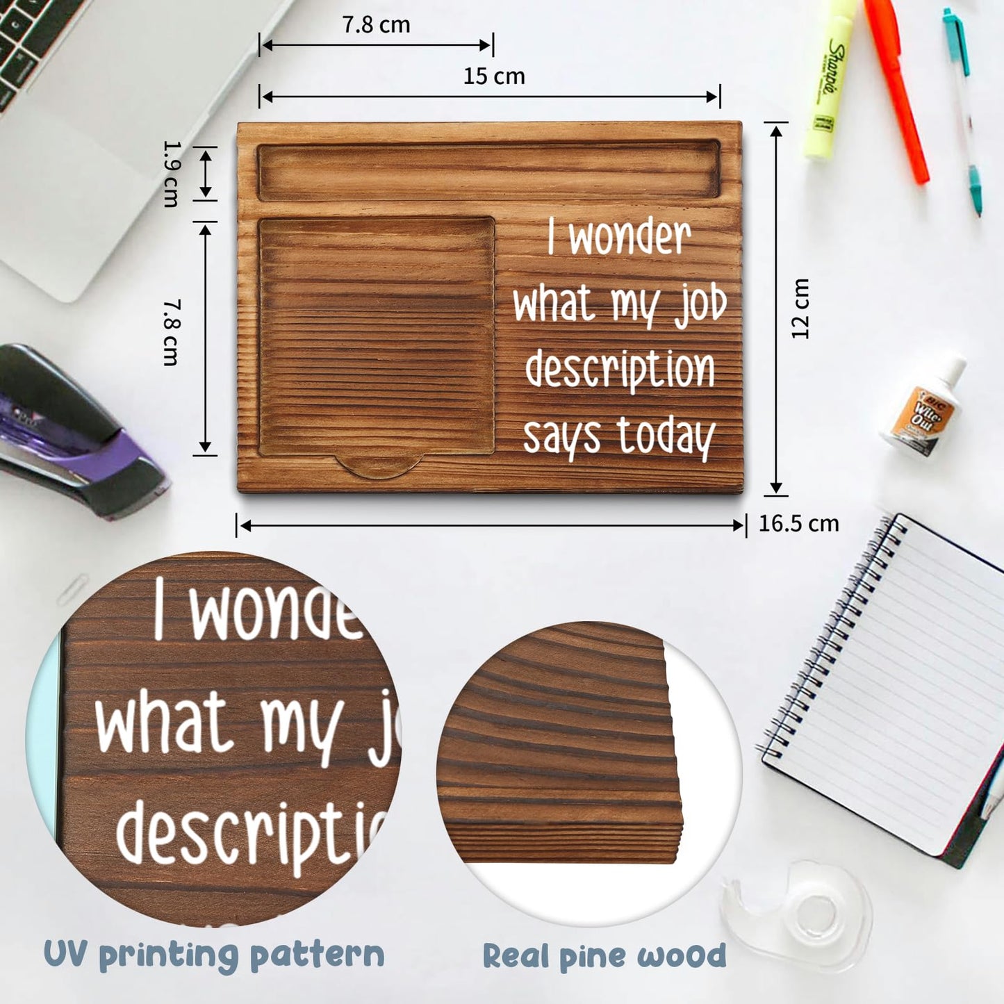 Pariveca Funny Coworker Desk Organizer Gift, Humor Sticky Note Holder Appreciation Thank You Gift for Coworker Friend Boss, Sarcastic Office Desk Decor PB078