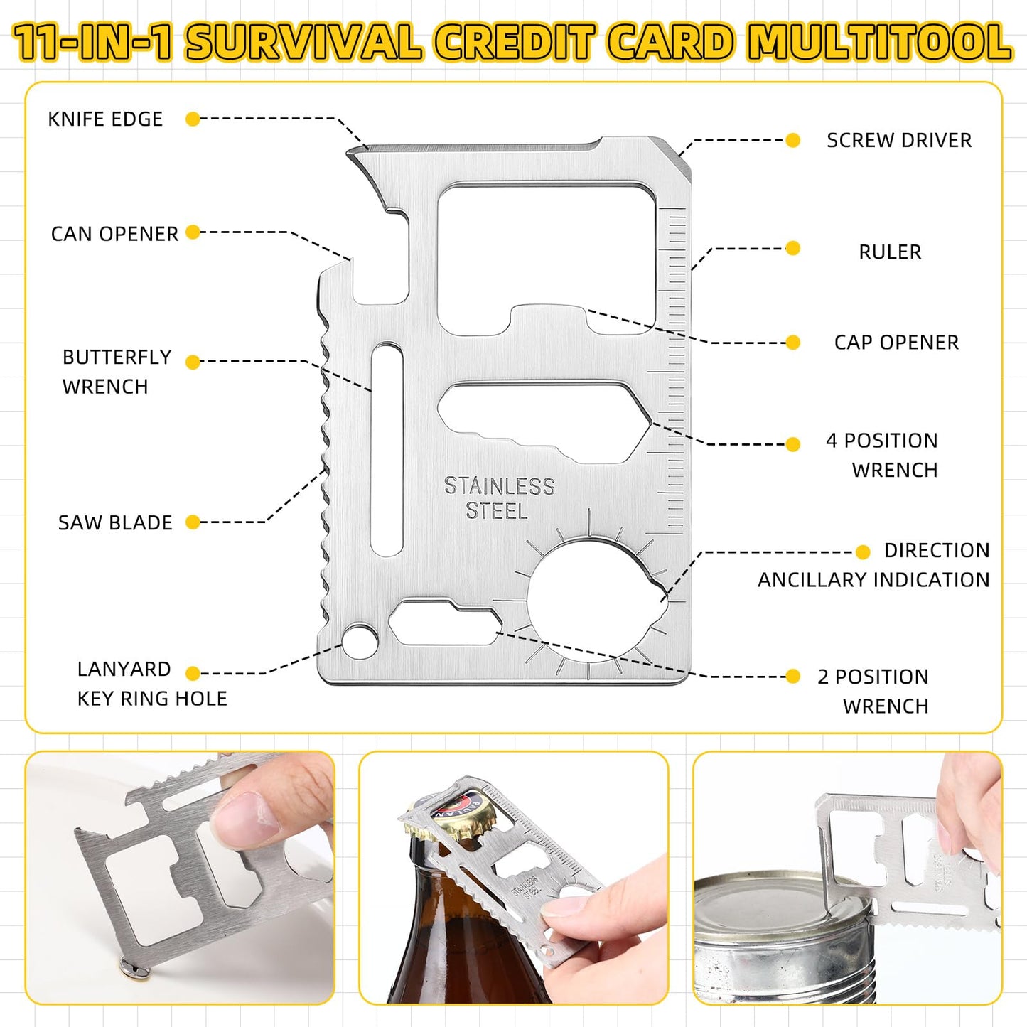 Vicenpal 40 Pcs Multitool Pens for Men Gifts 6 in 1 Screwdriver Multi Function Pens Credit Card Bulk Father's Day Multi-tool Gifts for Adult Men Dad Husband Male Coworker (Black,Yellow;silver)