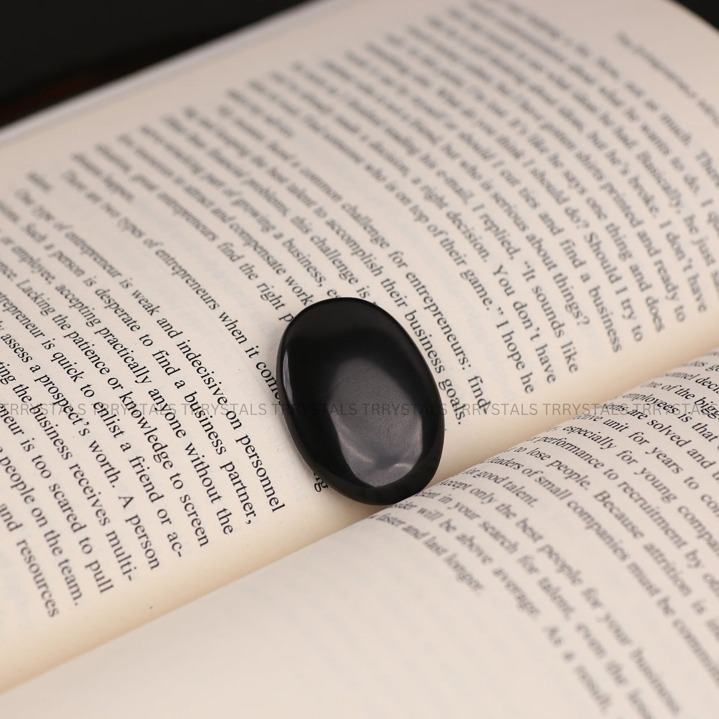TRRYSTALS Natural Black Obsidian Zibu Coin | Engraved Gemstone Coin for Meditation & Décor | Small Polished Stone Collectible Token For Good Luck