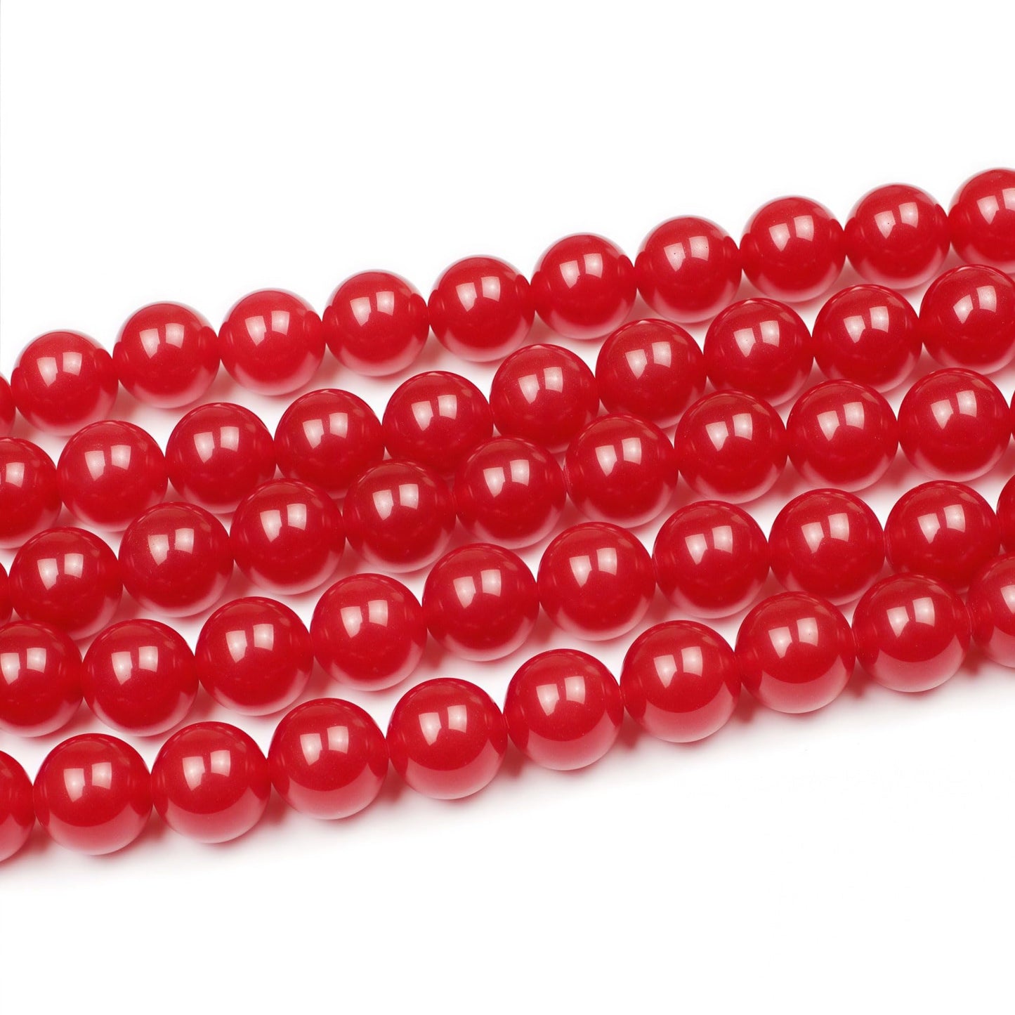 MJDCB Natural Red Jade Round Loose Beads for Jewelry Making DIY Bracelet Necklace (6mm)