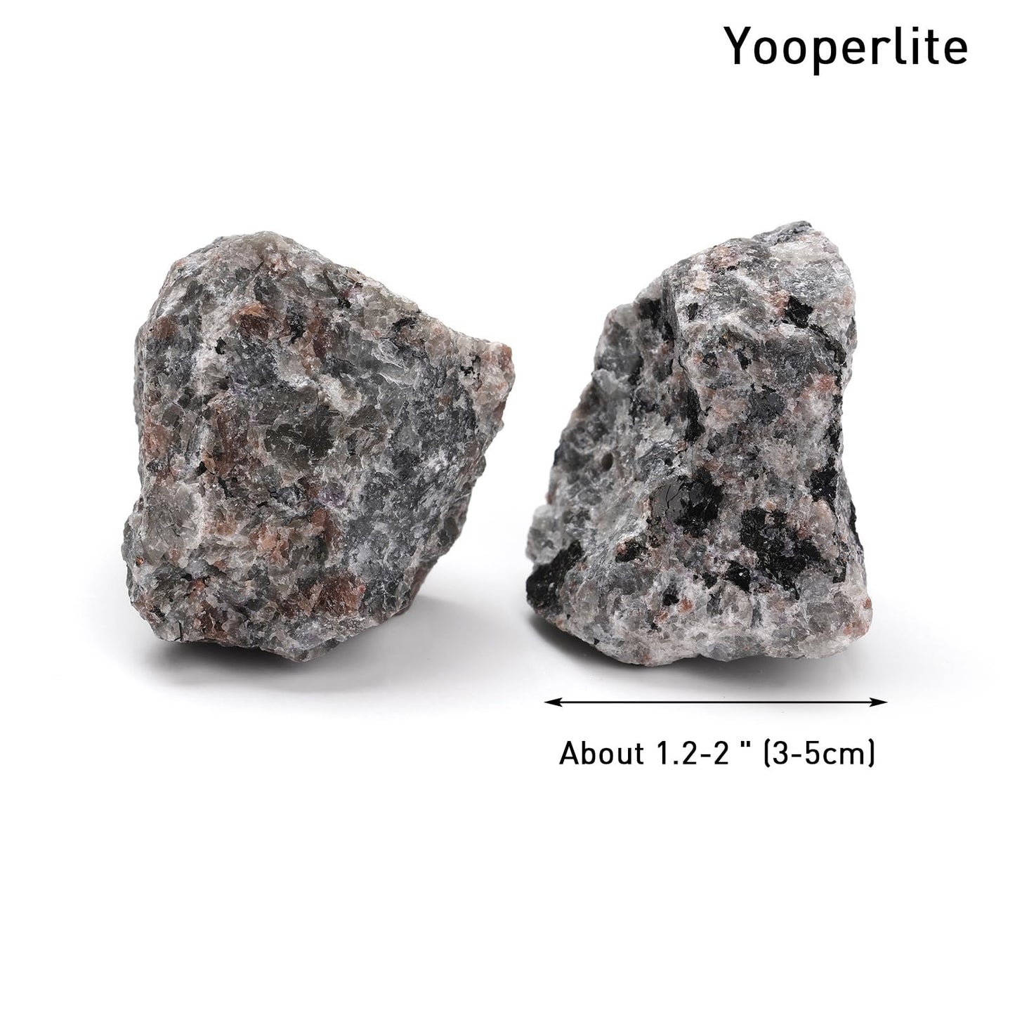 GolbalJew Yooperlite Natural Raw Crystals 2PCS Healing Crystal Stones 1.2-2.0” Reiki Healing Gemstones for Meditation Chakra Balance Home Decor
