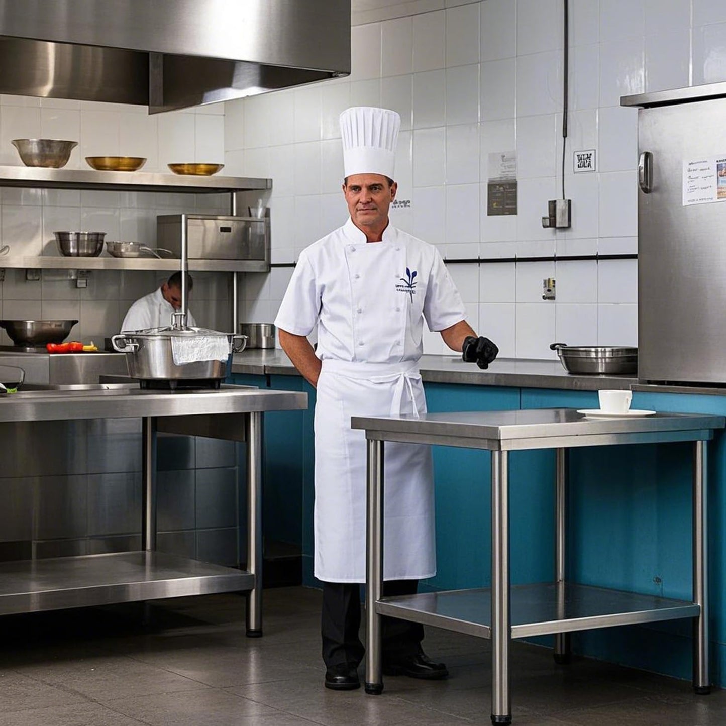 HXCFYP NSF Stainless Steel Table for Prep & Work with Caster 24 x 18 Inches, Metal Commercial Kitchen Table with Under Shelf and Adjustable Table Foot for Restaurant, Home and Hotel