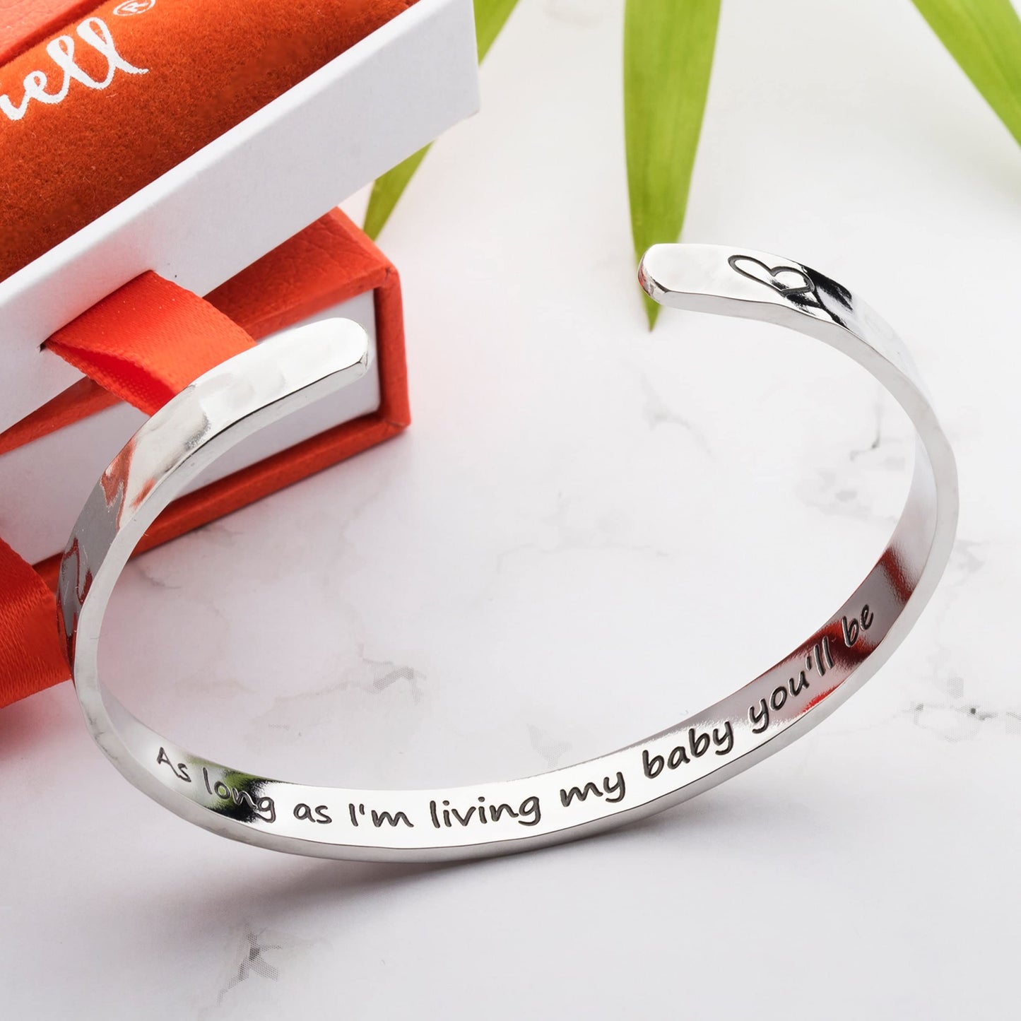 Carviell Bracelet Gifts for Daughter Gift from Mom, Mother Daughter Bracelets, Cuff for Stepdaughter, Little Sister, Gifts for Granddaughter, As Long As I'm Living My You'll Be