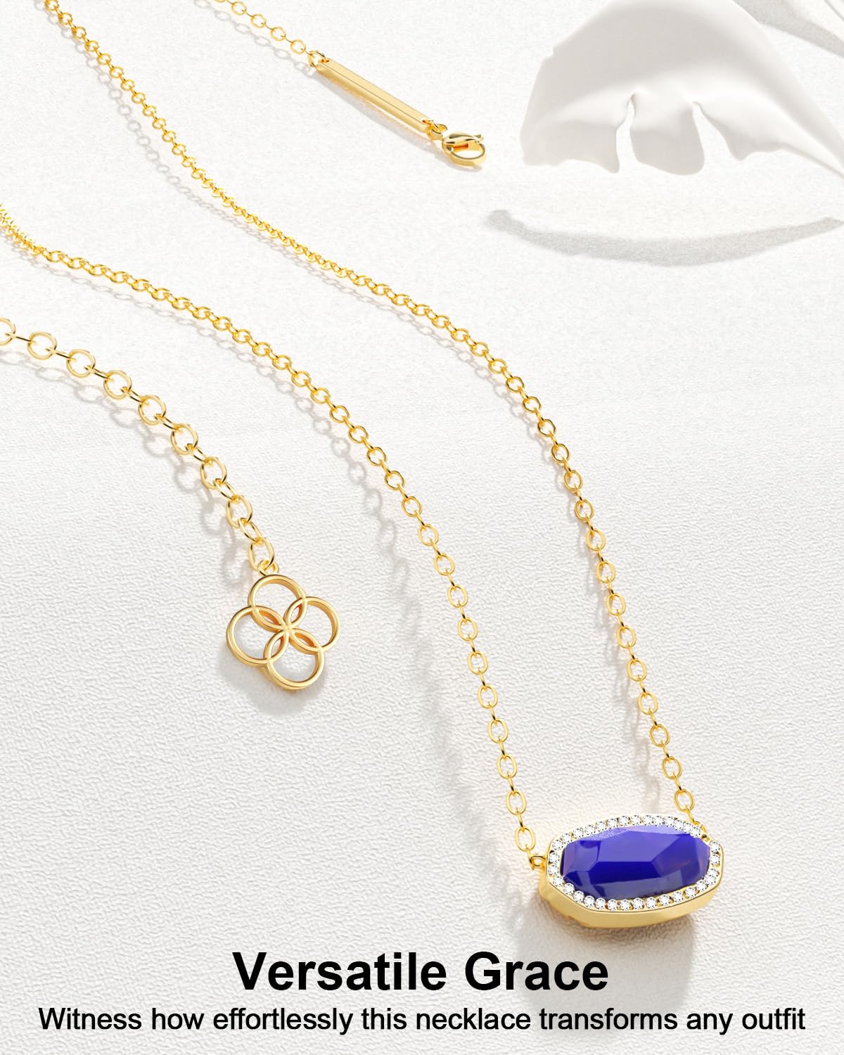 AICase 18K Gold Plated Pendant Necklace for Women,Diamond Rhinestone Dainty Fashion Jewelry,Anniversary Wedding Birthday Gifts for Women/MoM/Sister/Friends/Her/Wife/Grandma/Coworker_Blue