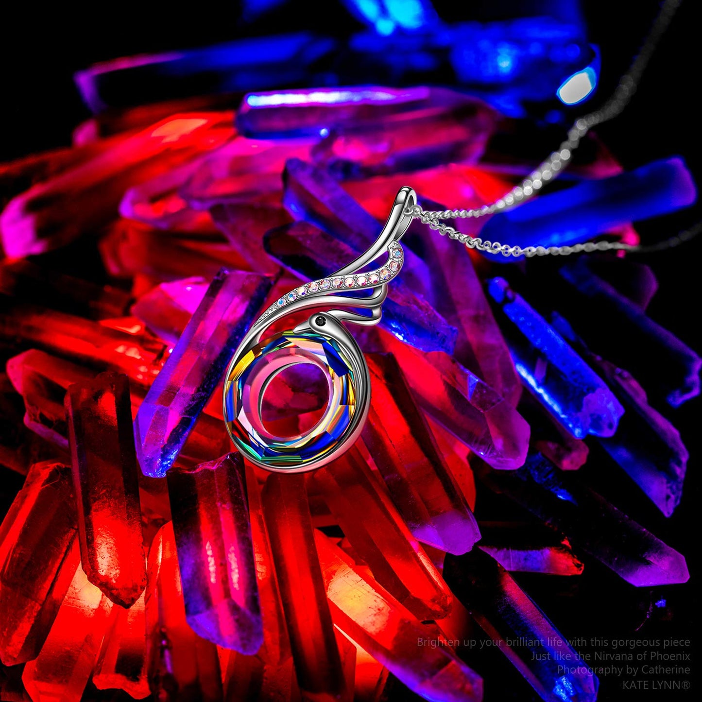 Kate Lynn Phoenix Necklaces for Women 925 Sterling Silver Necklace Crystal Jewelry for Wife Birthday Gifts for Women Christmas Mothers Day Gifts for Mom Wife Daughter Unique Jewelry for Girlfriend Best Friend Lady