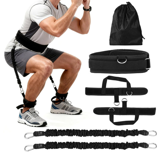 COSYOO Vertical Jump Trainer, Leg Strength Resistance Belt, Jump Training Equipment, Adjustable Leg Strength Training Belt for Basketball, Volleyball, Football, Tennis, Squat and Agility Workouts (C)