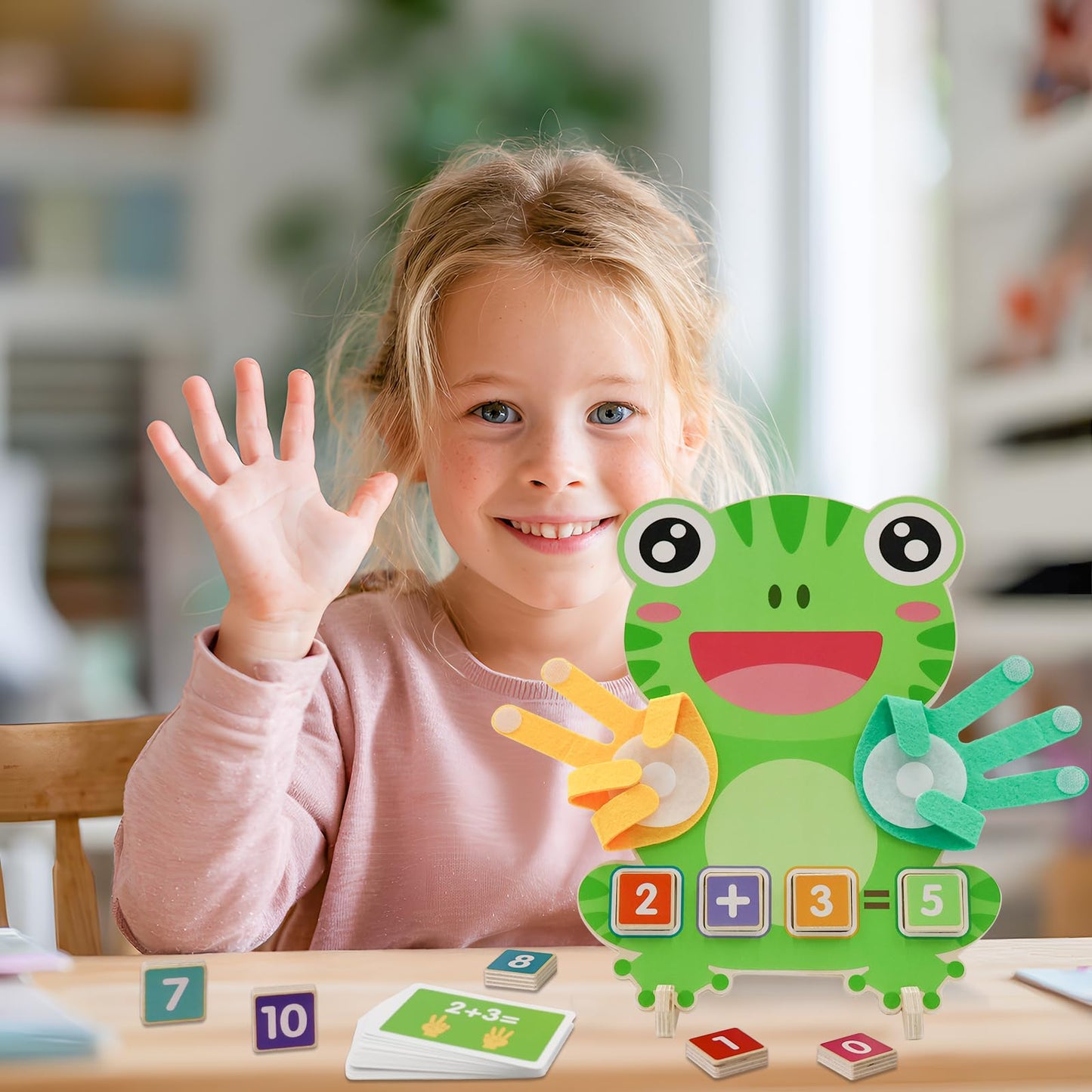 ZJEFUNS Preschool Learning Toys for Toddlers 3 4 5 Years, Finger Counting Number Blocks for Kids, Educational Math manipulatives Toys, Preschool Wood Homeschool Educational Math Toy for Boys Girls.
