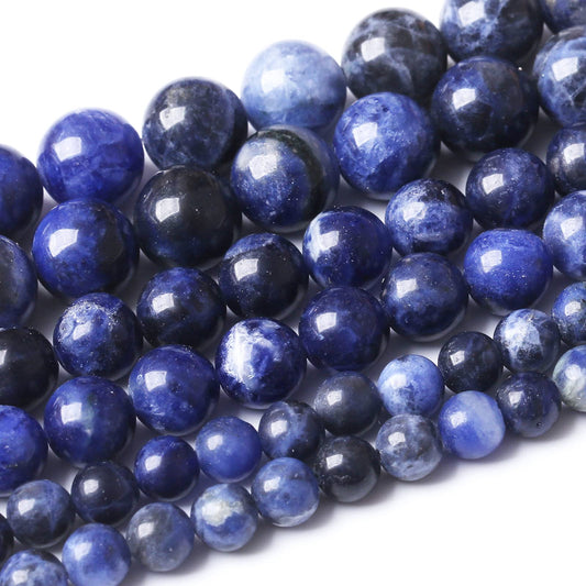 36PCS 10MM Natural Bule Sodalite Stone Beads Energy Healing Beads for DIY Jewelry Bracelet Necklace Making for Jewelry Making15Inch
