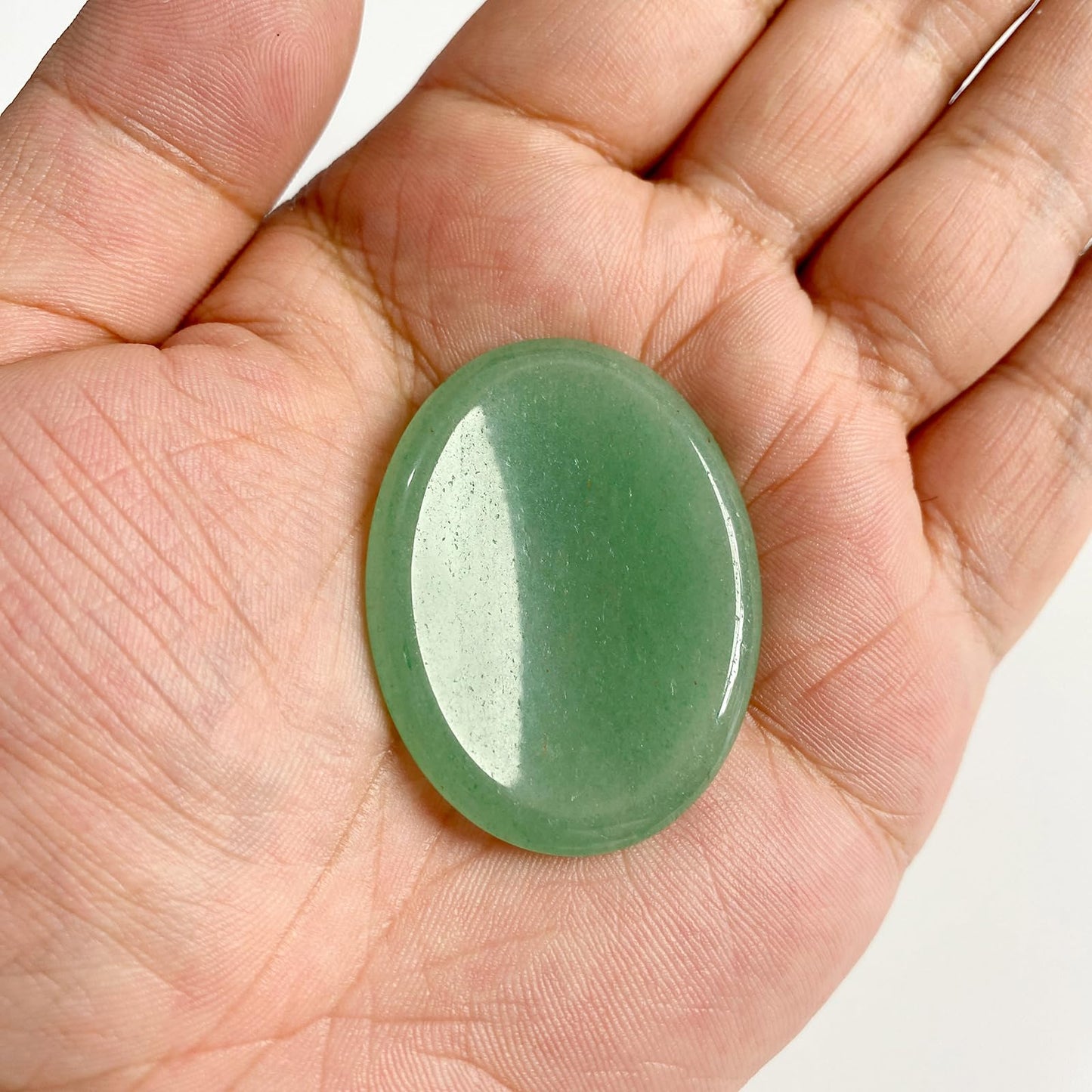 GolbalJew Green Aventurine Thumb Worry Stone for Anxiety Healing Crystals Sets, Hand Carved Crystals and Healing Stones, Meditation Crystal Reiki Natural Relax Palm Stone for Anxiety Therapy Relief