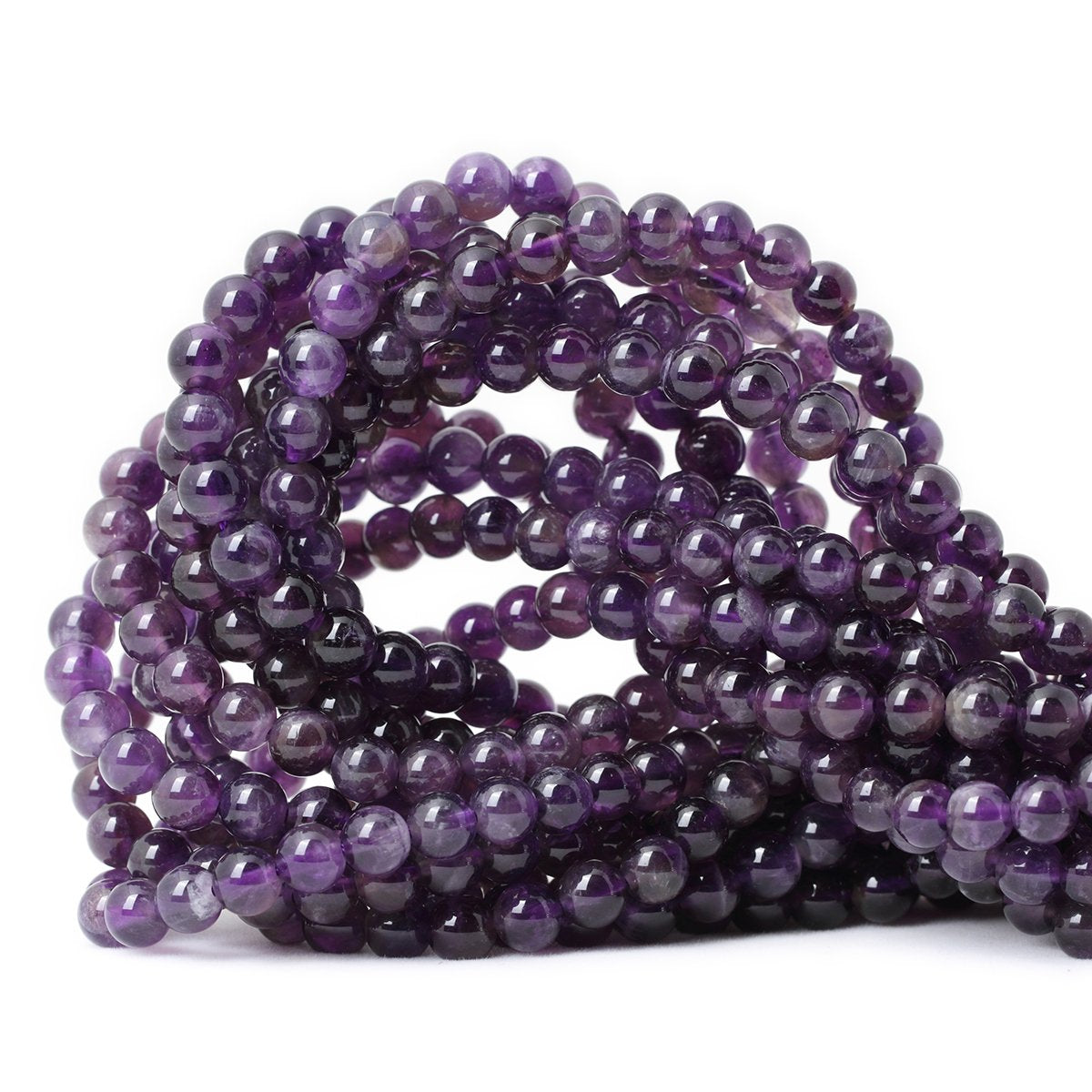 CHEAVIAN 60PCS 6mm Natural Amethyst Gemstone Round Loose Beads Crystal Energy Stone Healing Power for Jewelry Making 1 Strand 15"