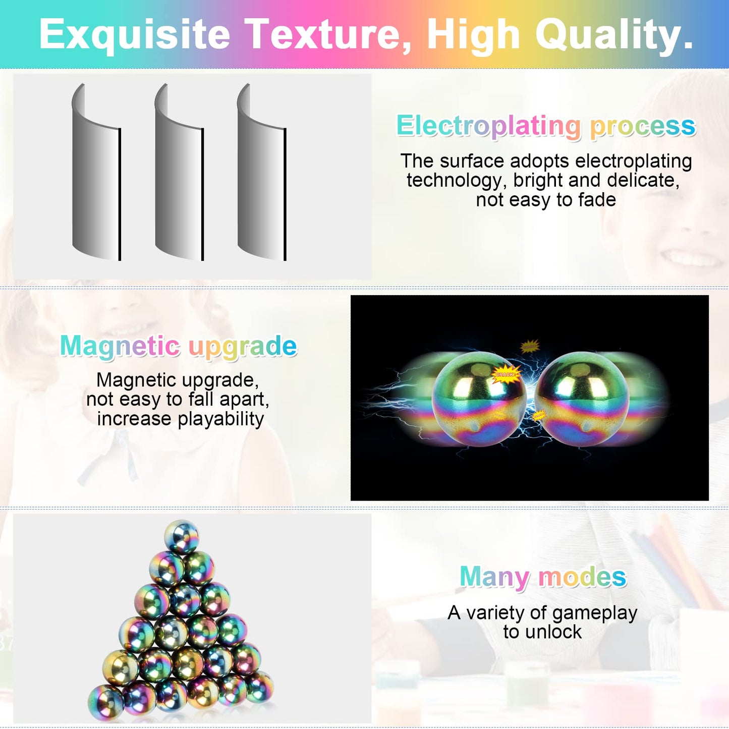 YISHIDANY 21Pcs Magnet Rainbow Ball Fidget Toy, DIY Hematite Stones Toys for Adults, Science Kit for Anxiety Relief, Magnetic Rattle Snake Birthday Easter Gift Egg Filler Stuffer Party Favors