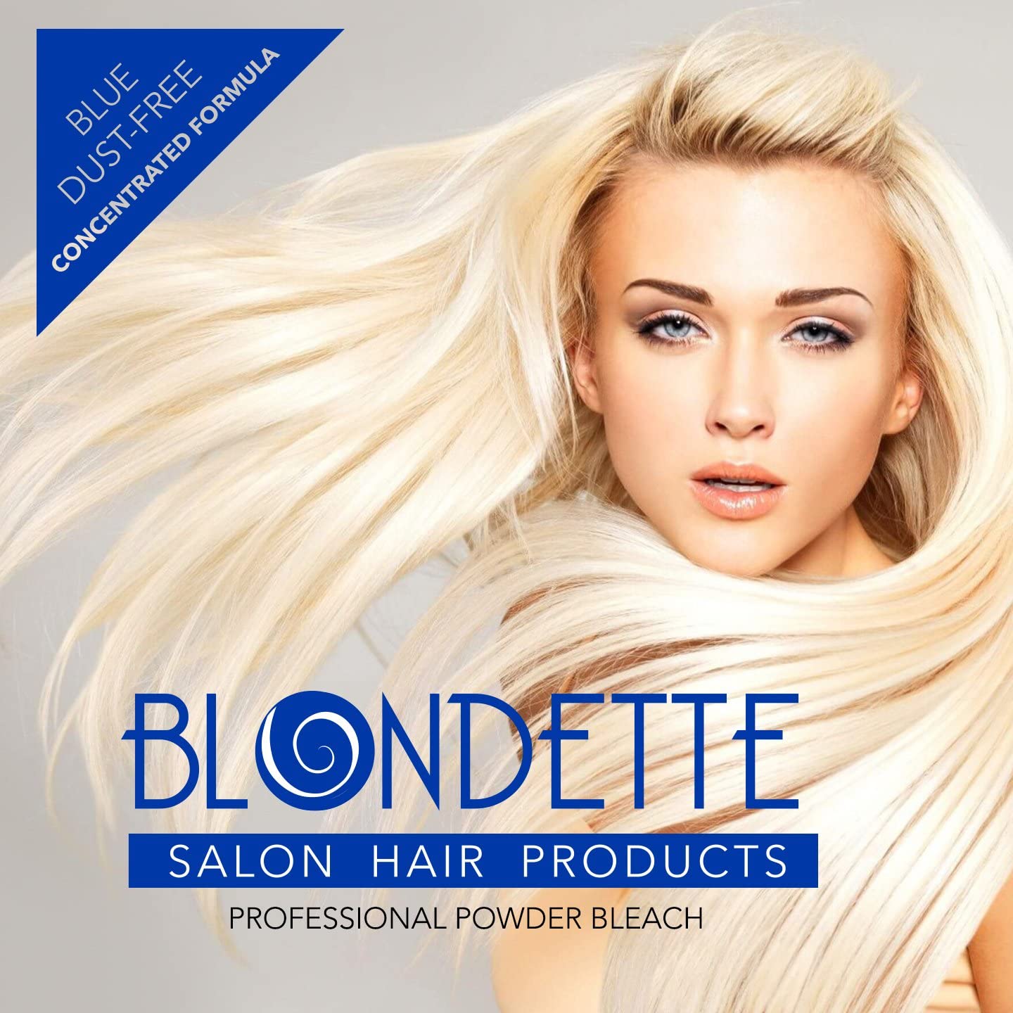 Blondette Salon Professional Dust-Free Blue Hair Powder Bleach 460 g + Professional Peroxide Creme (1L)