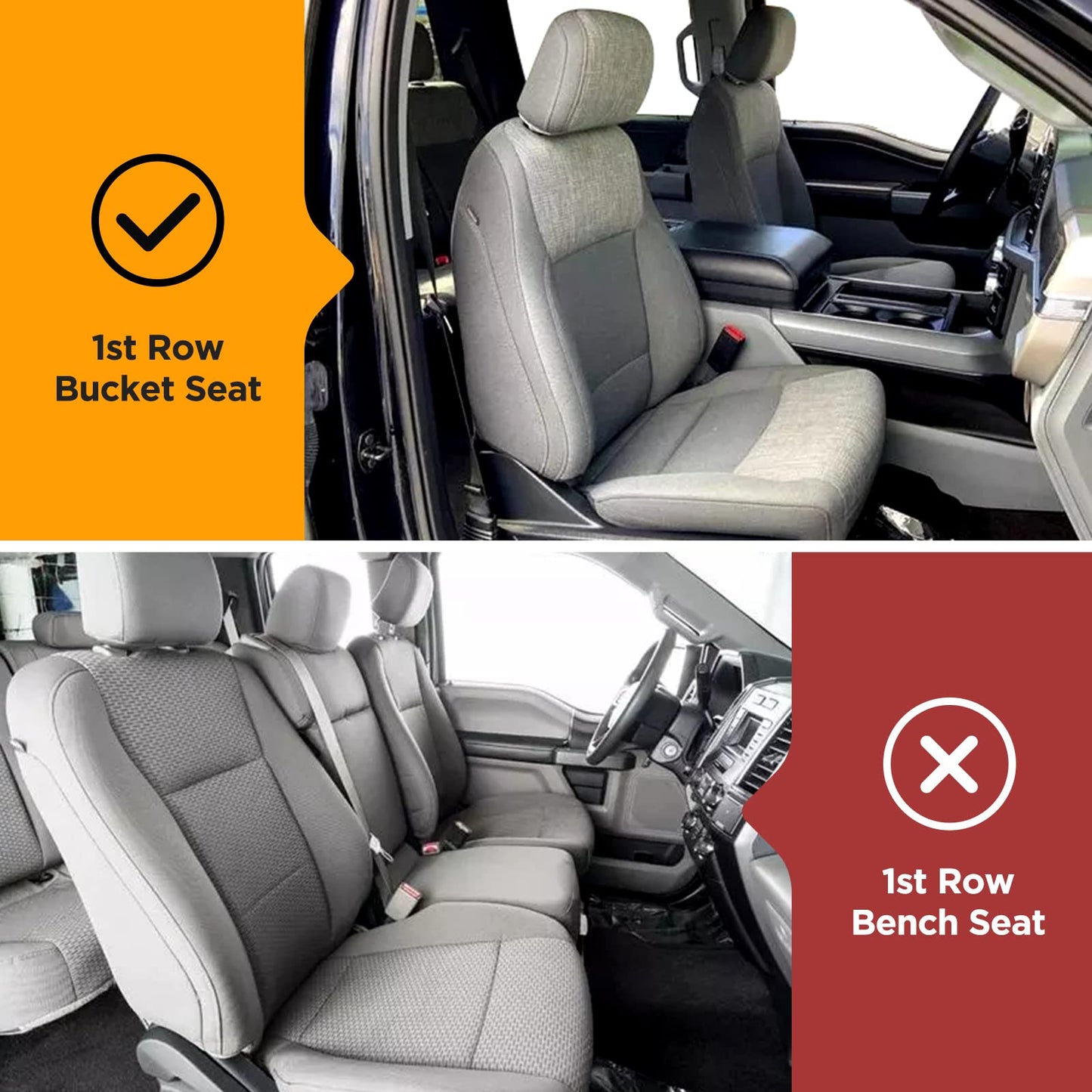 Super Cover® for Ford F150 Seat Covers,for 2015-2023 2024 2025 for F150 Leather Truck Seat Cover,for F150 Accessories 2016 2017 2018 2019 2020 2021 2022,Only Fit for XL/XLT 1st Row Bucket Seat