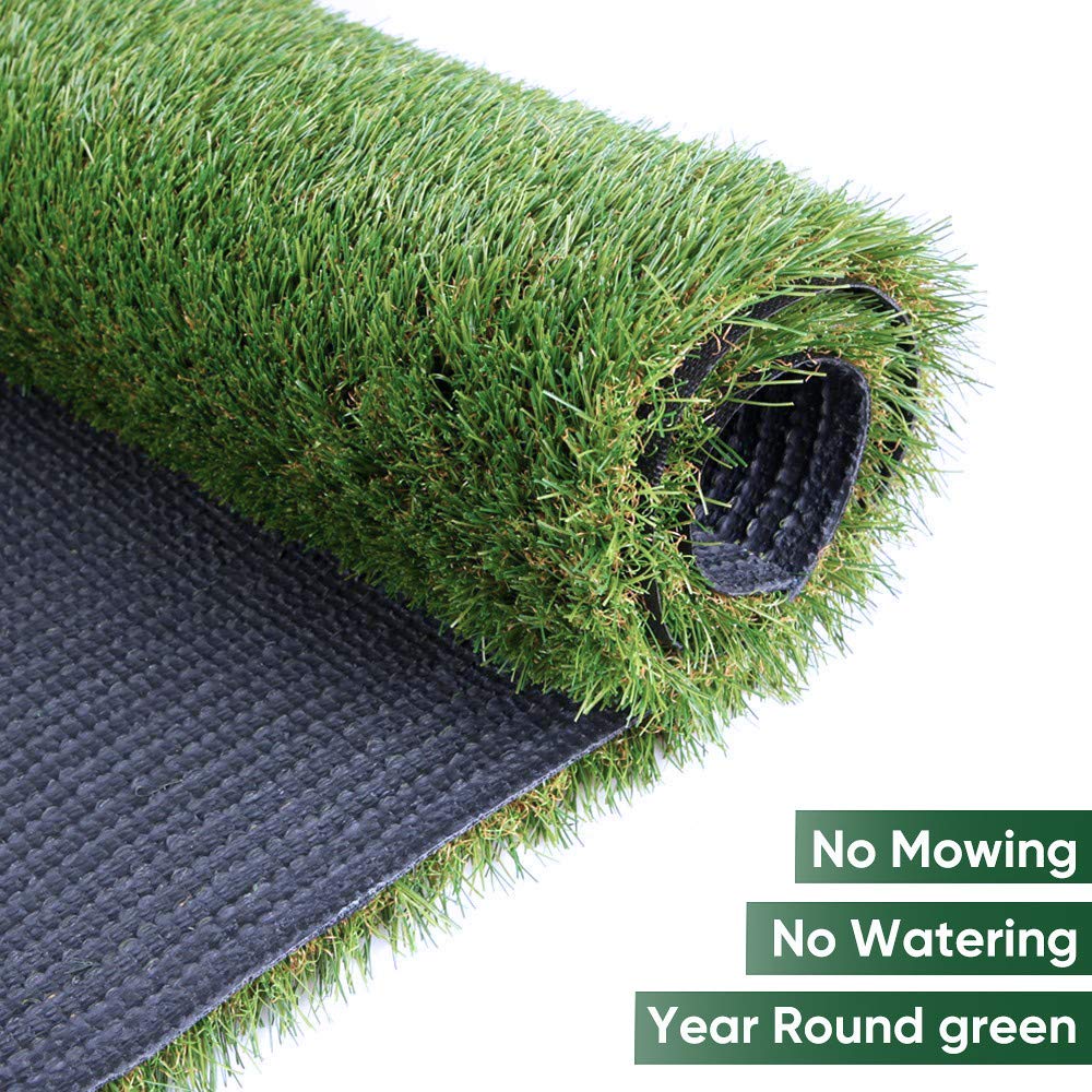 Petgrow Synthetic Artificial Grass Turf Lawn 15 x 30ft, 1.38" Outdoor/Indoor Fake Grass Rug Astroturf for Dogs,Faux Grass Rug with Drainage Holes/Custom Size Provided