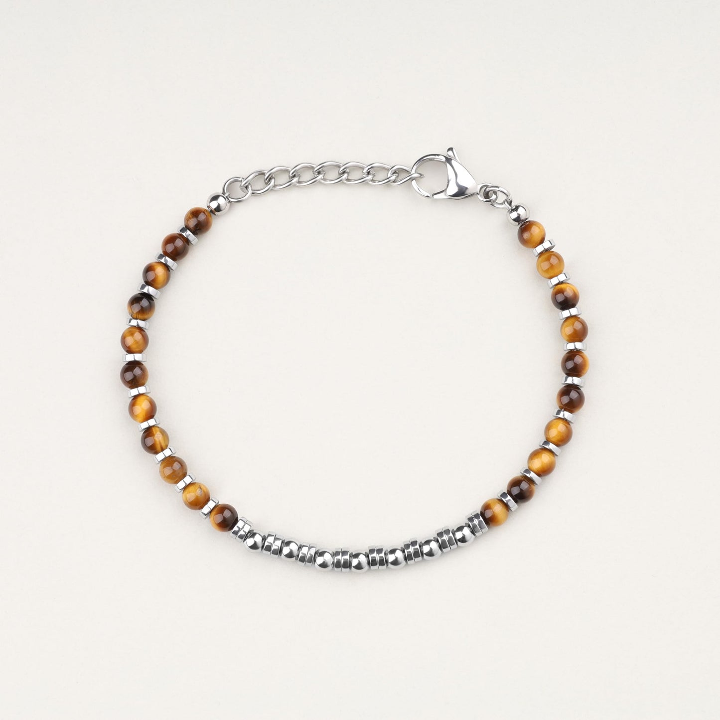 GAVU Men’s Hematite Tiger Eye Bracelet, Natural Crystal Beads Bracelet for Men