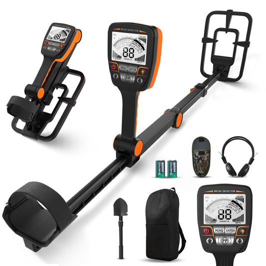 Foldable Professional Metal Detector for Adults, Higher Accuracy Gold Silver Metal Detectors Kit with LCD Display, 5 Modes, Advanced DSP Chip 10" Coil,Headphones, Carry Bag, 4-in-1 Shovel