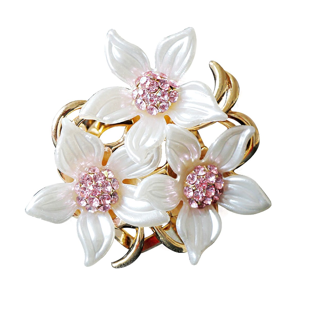 Merdia Brooch Pin for Women Stylish Flowers Clips with Created Crystal for Weddings Party | Brooch Pins Corsage Hair Head Clip | Girls Jewellery Barrette Women Accessories | Clips for Hair