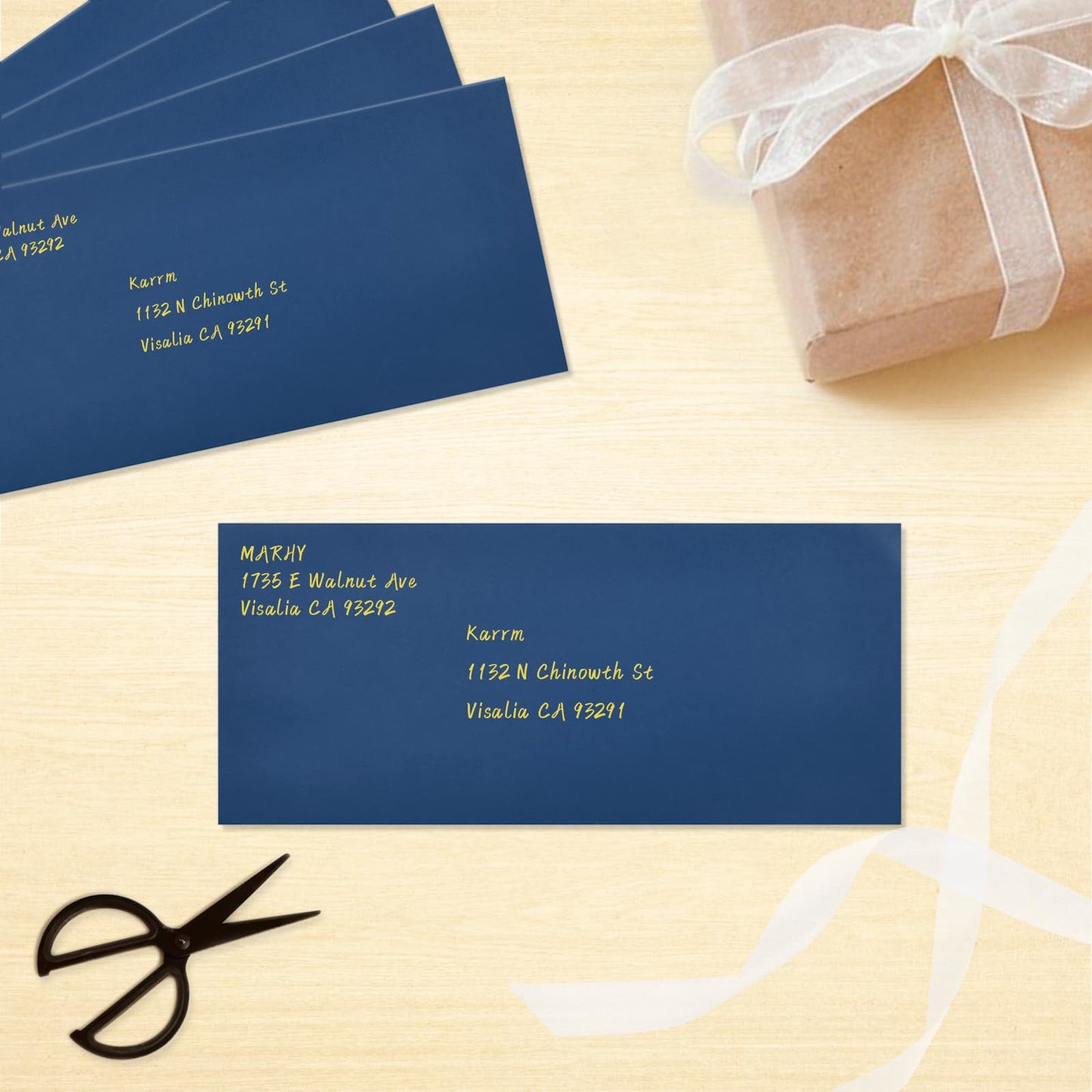 100 Pack #10 Business Envelopes, Navy Blue Standard Envelopes Self Seal, Letter Size Mailing Envelopes for Checks Letters Invoices Statements Birthday Graduation Wedding,4 1/8 x 9 1/2 Inch