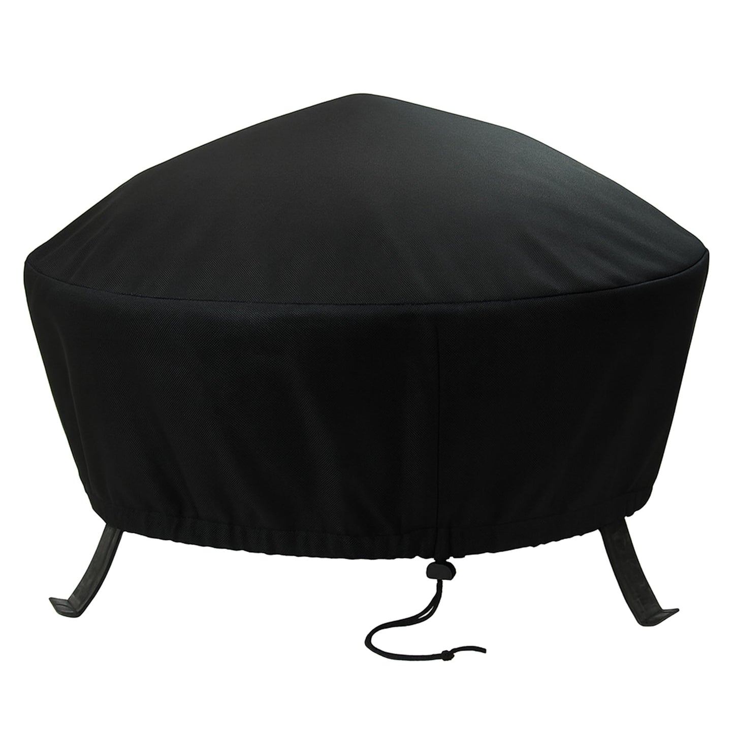 Sunnydaze 58-Inch Fire Pit Cover Round - Outdoor Fire Pit Cover - Weather-Resistant PVC with Drawstring Closure - Durable Protection for All Seasons - Black