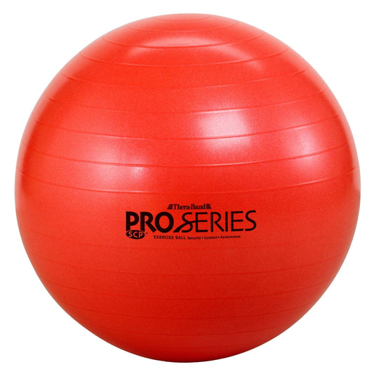 THERABAND Pro Series Exercise Ball, 22" Red Stability Ball for 5'1"–5'6" Users, Anti-Burst Yoga & Pilates Ball, Balance & Core Trainer, For Athletes Fitness at Gym & Home