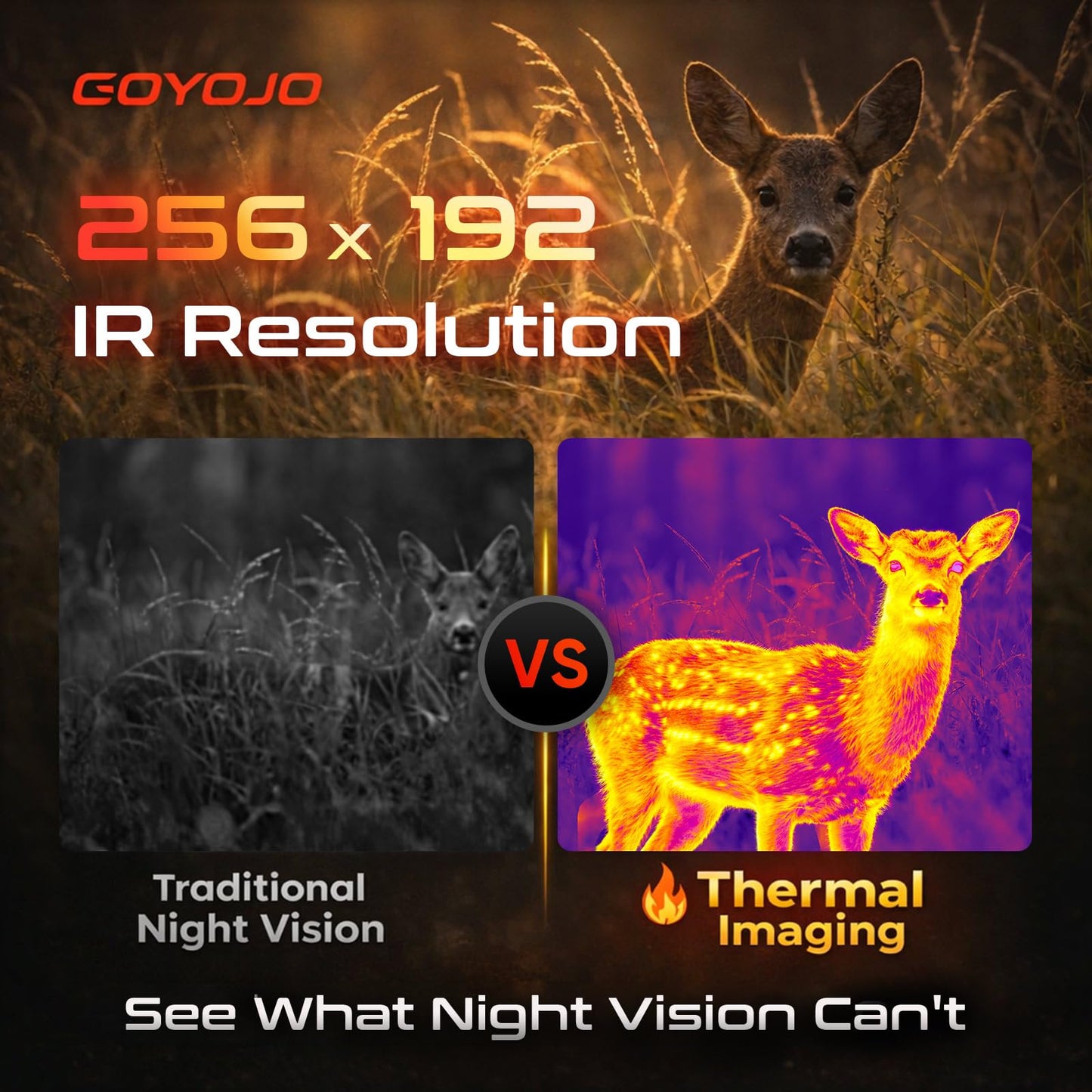GOYOJO G210 Thermal Monocular, 256x192 (25 Hz) Thermal Imaging Monoscope Camera for Adults, 10mm Focal Lens Vision Goggles Thermal Scopes for Night Hunting Camping
