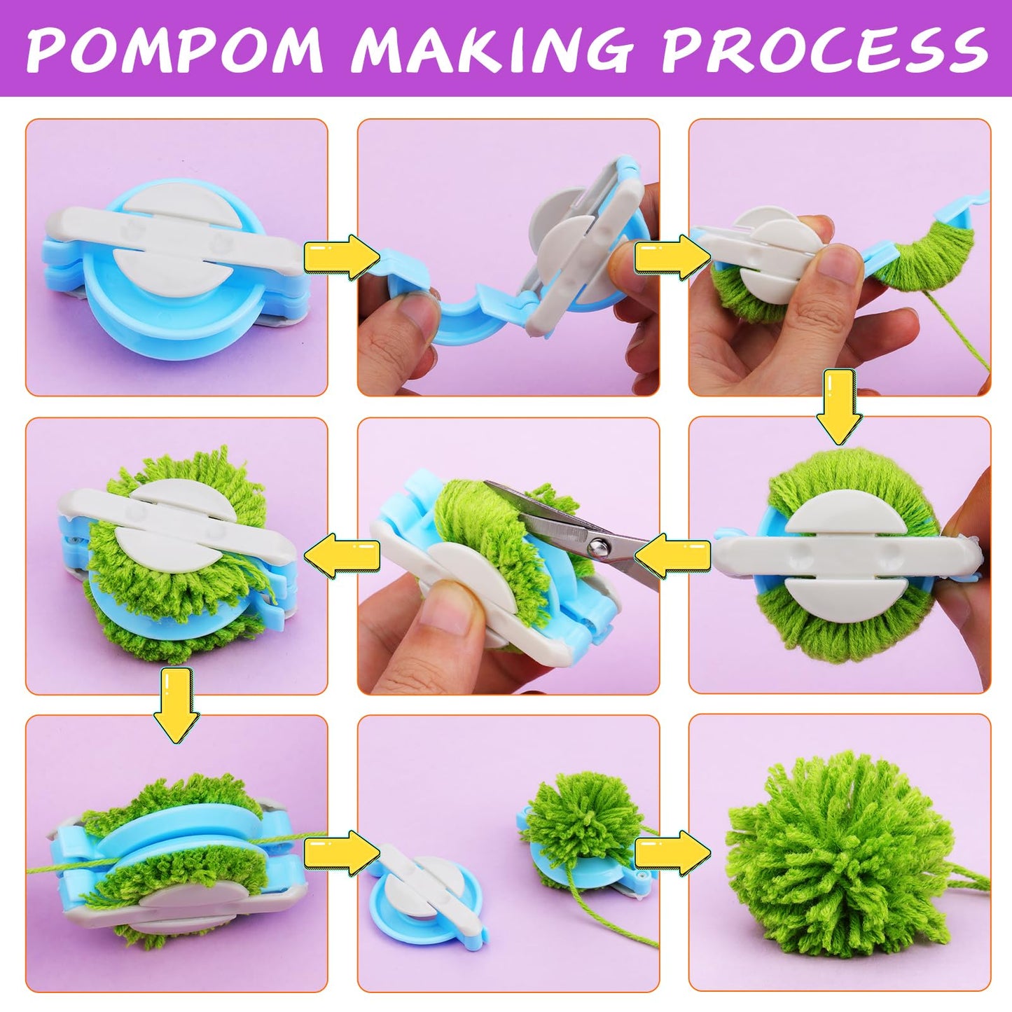 BUTUZE Yarn Ball Winder, Yarn Winder for Crocheting, Stitch Markers Knitting Kit, Pom Pom Maker, Convenient Ball Winder Hand Operated for Yarn, with Easy Installation for Yarn Storage