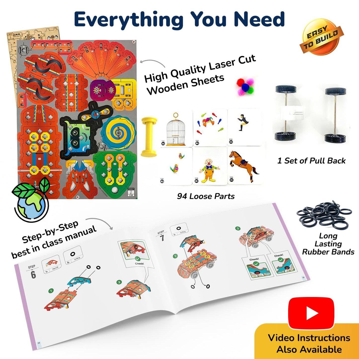 Smartivity 20in1 Spin-n-Go Kit for Kids Ages 6-7-8-9-10-11-12 I Build a Moving Robot, CAR, Airplane & More I Birthday Gifts for Boys & Girls | DIY Science Toy for Kids 6-12 Years Old