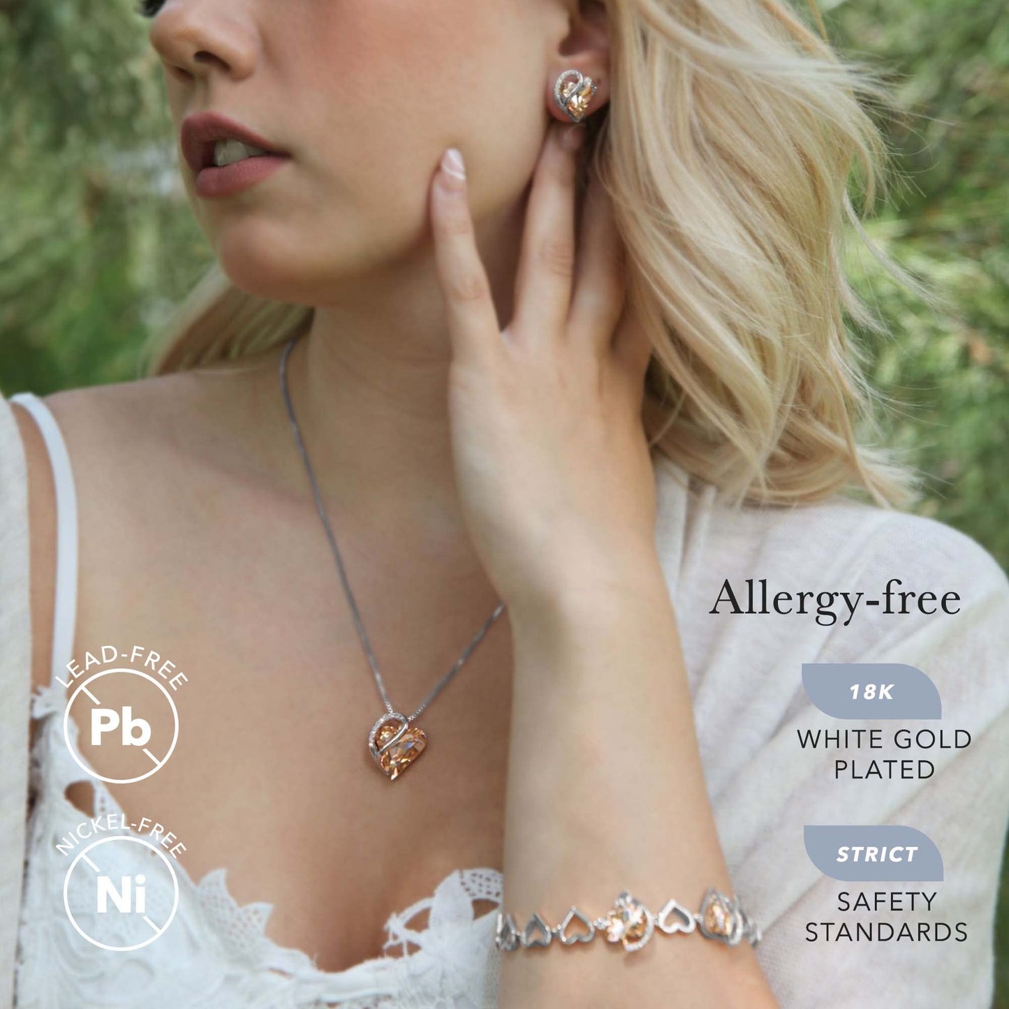 Leafael Gift Necklaces for Women, Infinity Love Heart Pendant, Morganite Orange Pink Healing Crystal for Creativity, Birthday Jewelry for Her, Mom, Wife, Silver Plated, 18" + 2" Chain