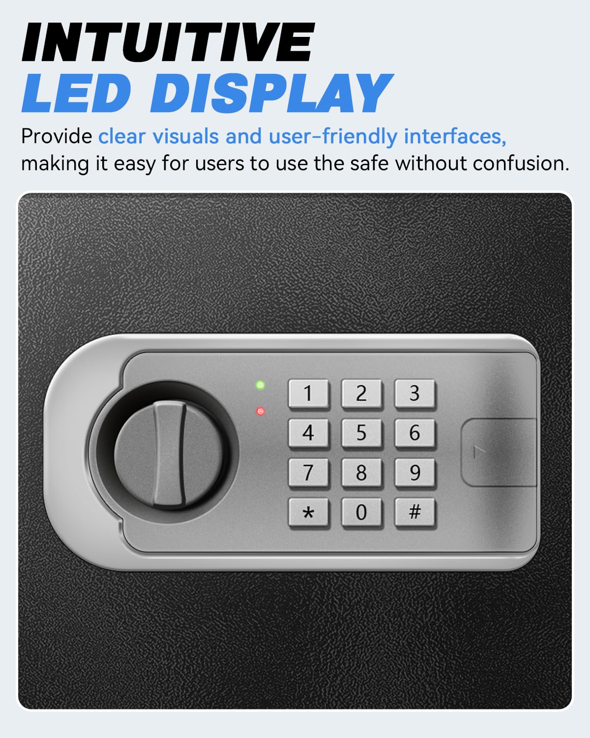 VaultHex Medium Safe Box for Home - 2.0 CuFt Mountable Cabinet with Motion Light & Dual Alarm, Digital Keypad & Override Key, Removable Shelf - Secure Black Storage for Money, Files, and Valuables