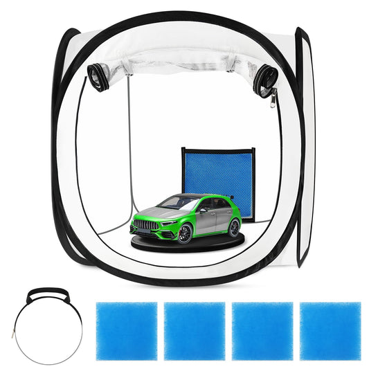 CooTentler Pop Up Paint Booth 17x17x17 Inch Portable Airbrush Spray Tent with Mesh Door and Mesh Window for Models, Furniture, Auto Parts and Other Items Painting Works