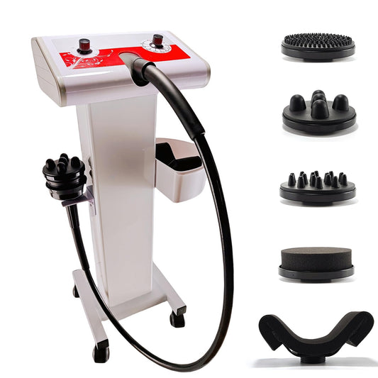 NETTITO Cellulite Massager Electric Vibration Professional – with Trolley & 5 Interchangeable Heads, Deep Tissue Relief, Muscle Relaxation, Durable Design for Salon & Home Use