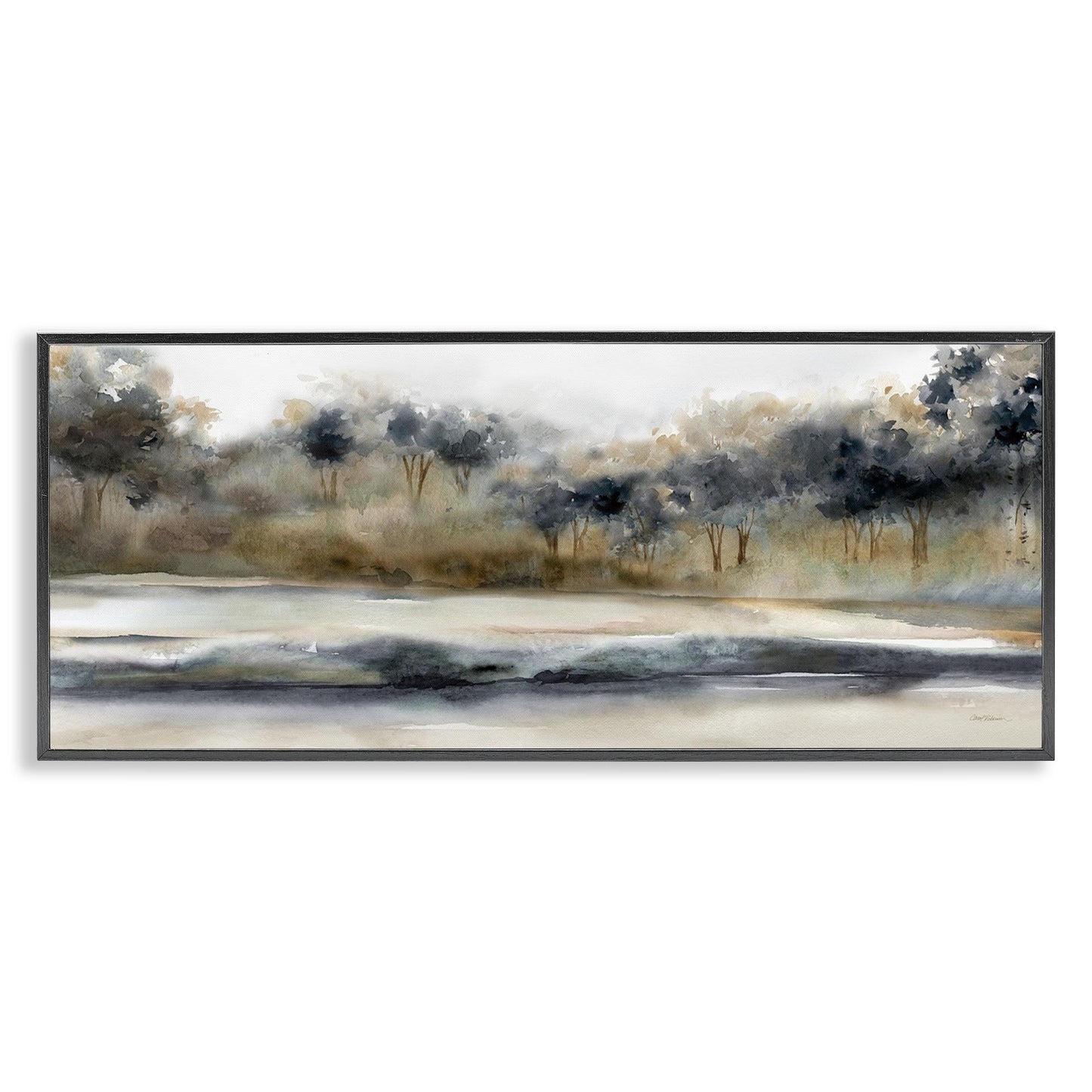 Stupell Industries 'Abstract Nature Grove Scenery', Framed Giclee Art, Black, 30 x 13 Inches, Easy to Hang and Sturdy, Made in USA, by Carol Robinson