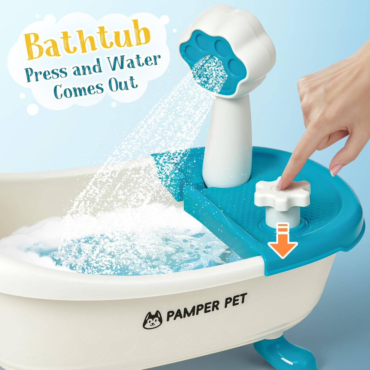 G.C Paint-Wash-Recolor Dog Plush Doll Toys for Kids Painting Craft Kit, Pretend Play Bath Toy with Bathtub, Blow Pen, Doodle Stuffed Animal Doll Painting Kit Gift for Boys Girls Ages 3 4 5 6 7 8