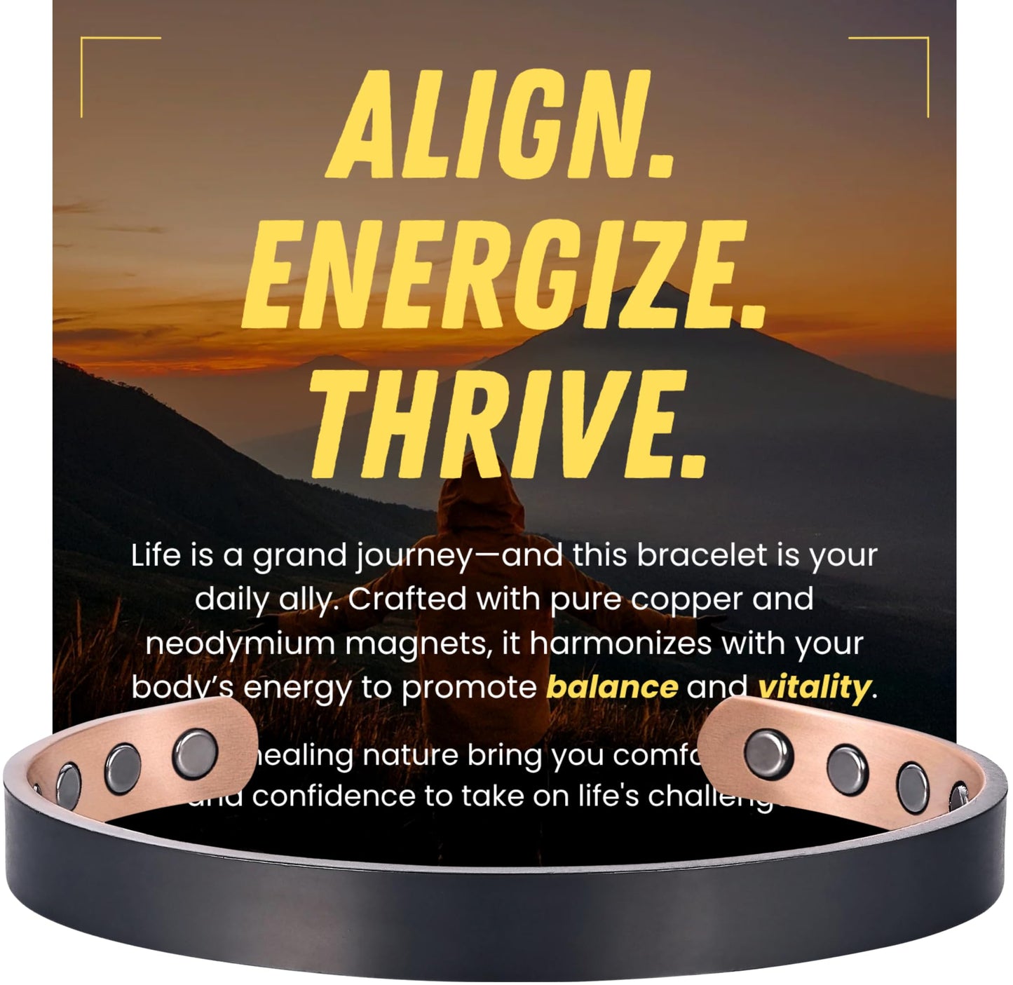WestLuna Magnetic Copper Healing Bracelet for Men Women, 99.99% Pure Copper Bracelet with 12X Ultra Strength 3,800 Gauss Magnets for Lymph Drainage, Includes Gift Box, Jewelry Cloth, Blank Blessing Card