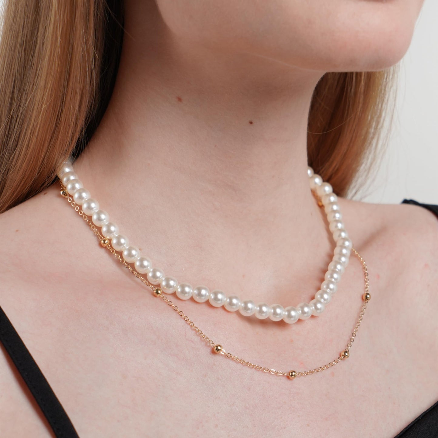Trinckle Pearl Necklaces for Women, 6 MM White Pearl Choker Necklace 14'' Dainty Pearl Necklace as Birthday Gifts for Teens Pearl Costume Strands White Jewelry Wedding Bride Bridesmaid Gifts