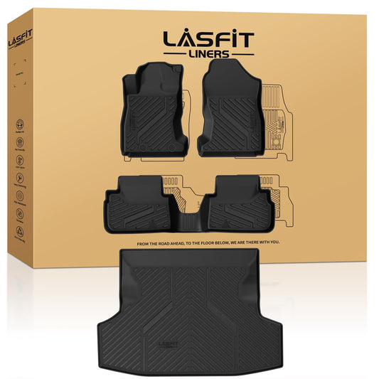LASFIT Floor Mats & Cargo Mat Fits for Subaru WRX 2026 2025 2024 2023 2022, All Weather TPE Custom Fit Easy Clean Durable No-Curling Floor Liners for WRX 2022-2026 Car Mats & Trunk Mats, Black