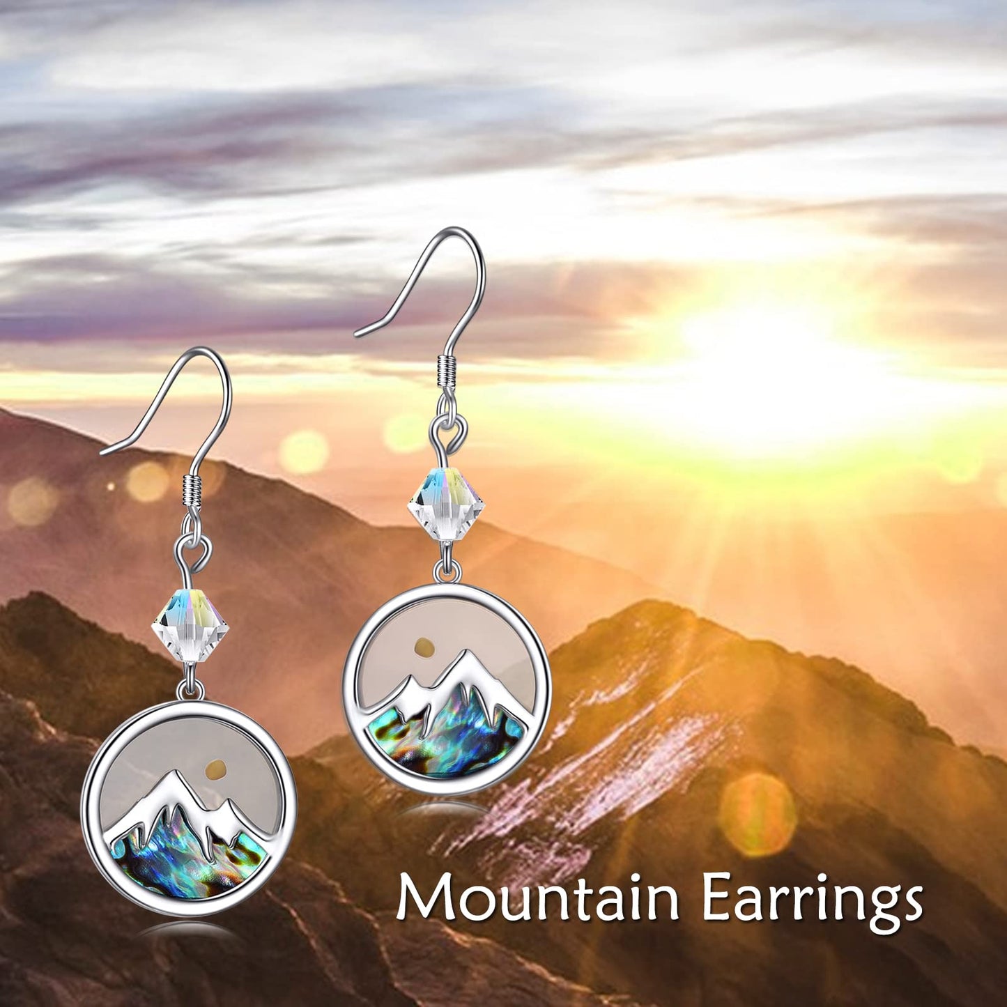 AOBOCO Mustard Seed Earrings 925 Sterling Silver Crystal Round Drop Dangle Earring Religious Christain Faith Jewelry Gifts for Women