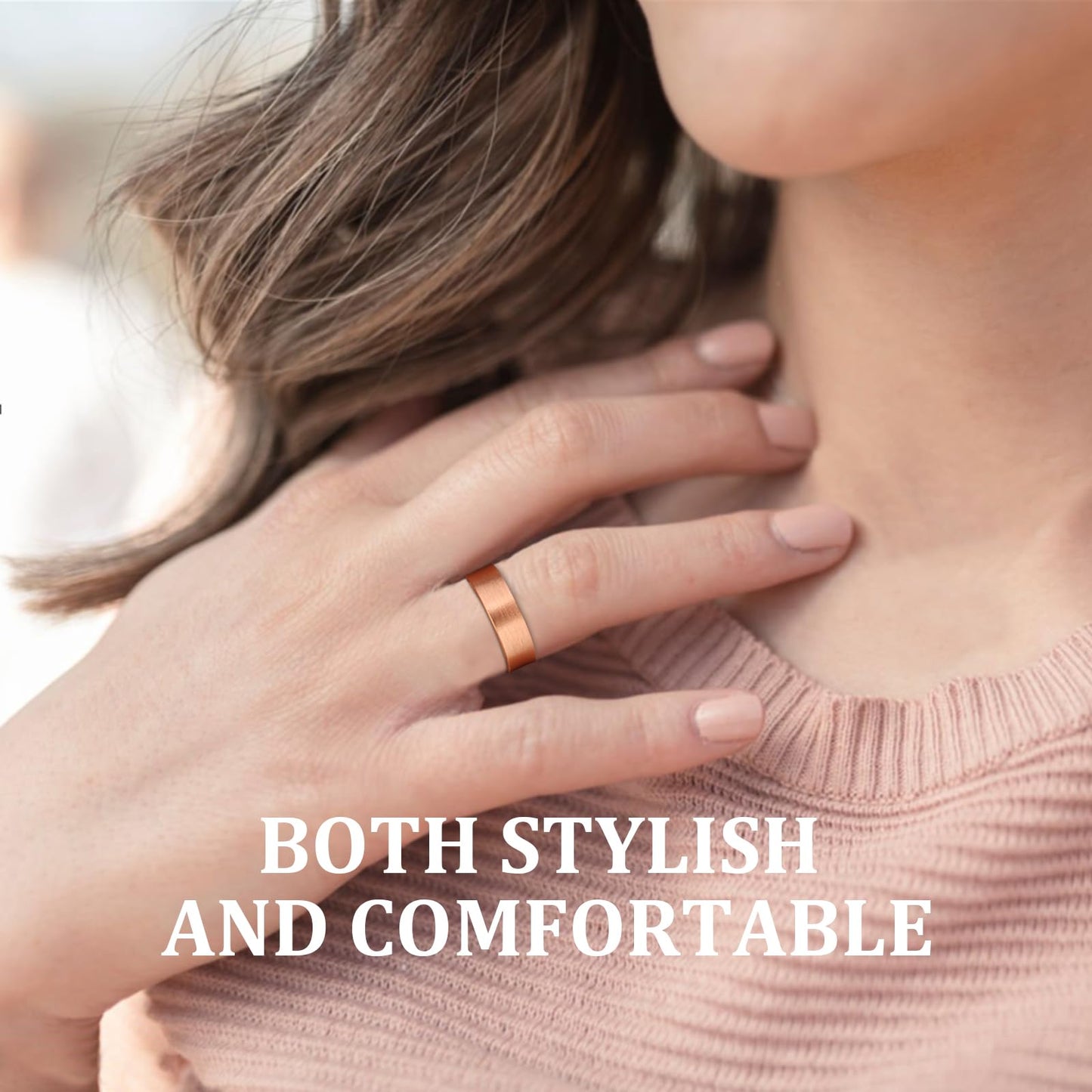 MagEnergy 2PCS Copper Rings for Men & Women, 99.9% Pure Copper Magnetic Adjustable Thumb Ring with Strong Magnet, Lymphatic Therapy Jewelry Gift with Present Box