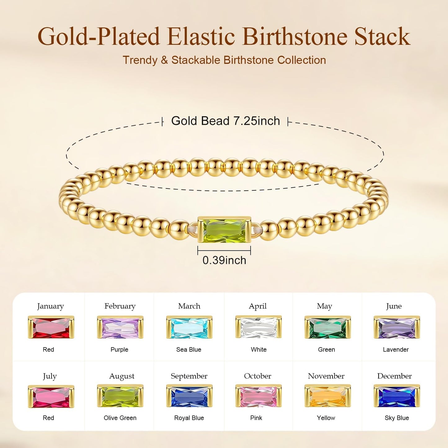 5 PCS Gold Bracelets for Women, Dainty Birthstone Bracelet 14K Gold Plated Stackable Paperclip Cuban Link Chain Bead Bracelets, Fashion Trendy Jewelry Sets Birthday Gifts