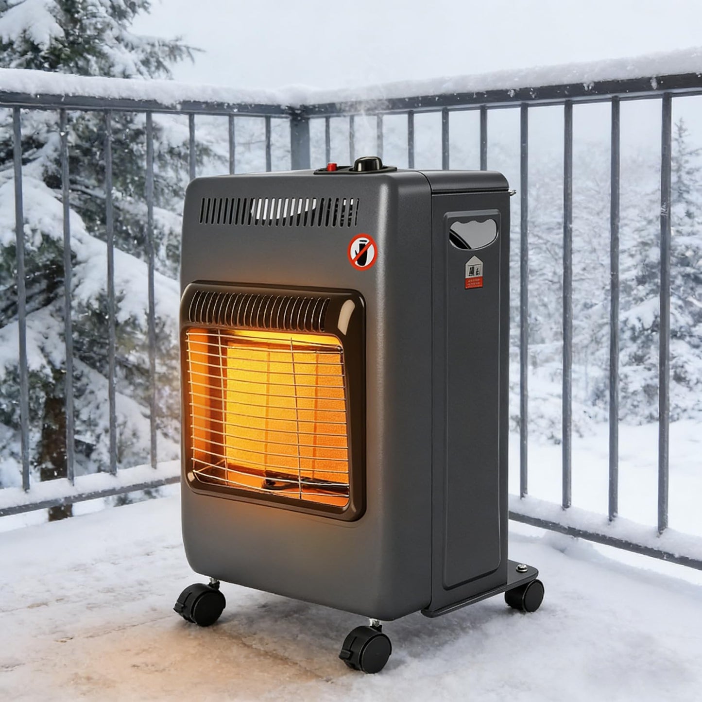 Foldable Propane Patio Heater, Outdoor 18000BTU Gas Radiant Heater, Propane Heaters for Indoor, Outside