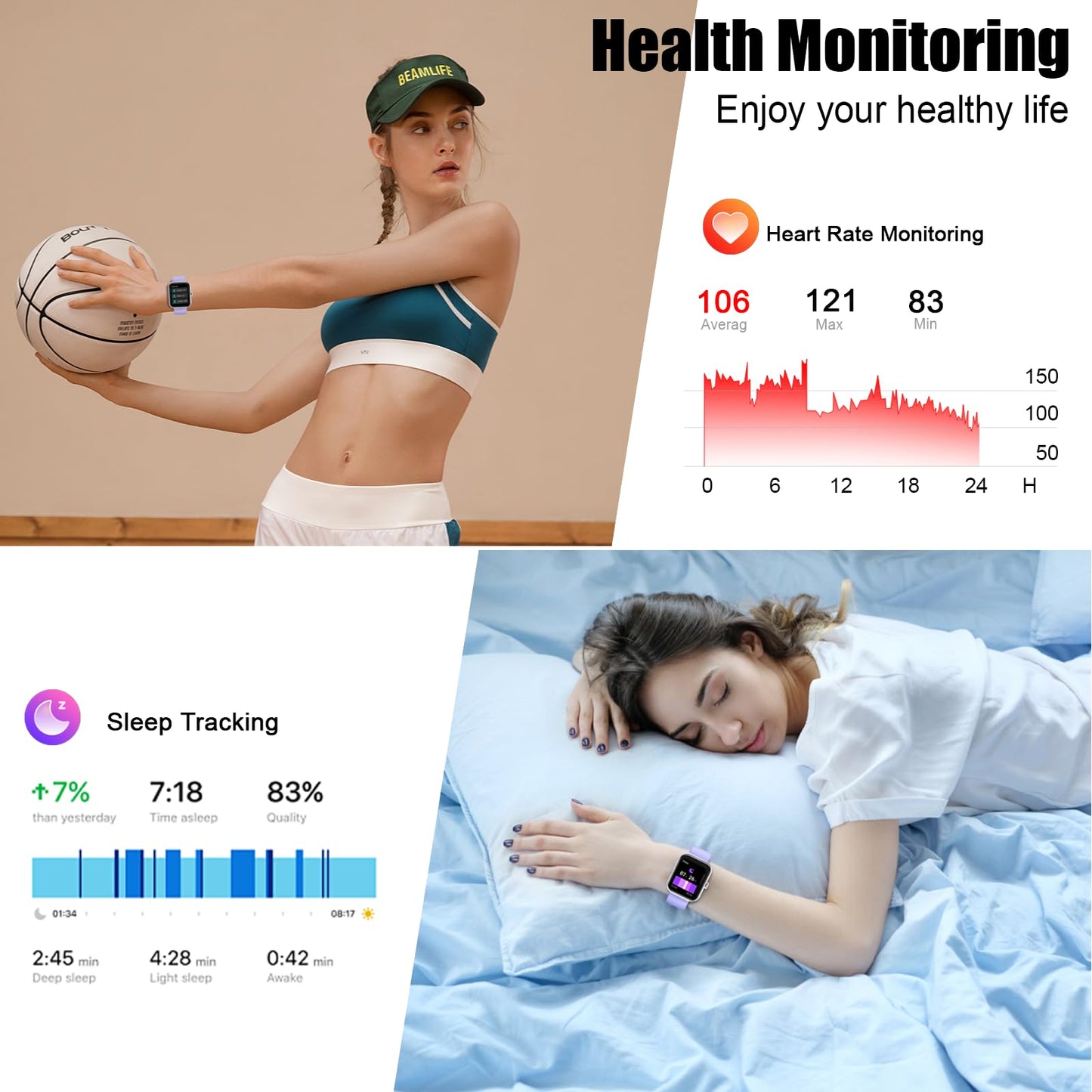 2026 Smart Watch for Men Women (Answer/Make Call), 1.96" HD Fitness Tracker Running Watch,IP68 Waterproof,Pedometer, Sleep/Step/Activity/Heart Rate Monitor,110+ Sport Mode Smartwatch for Android Phone