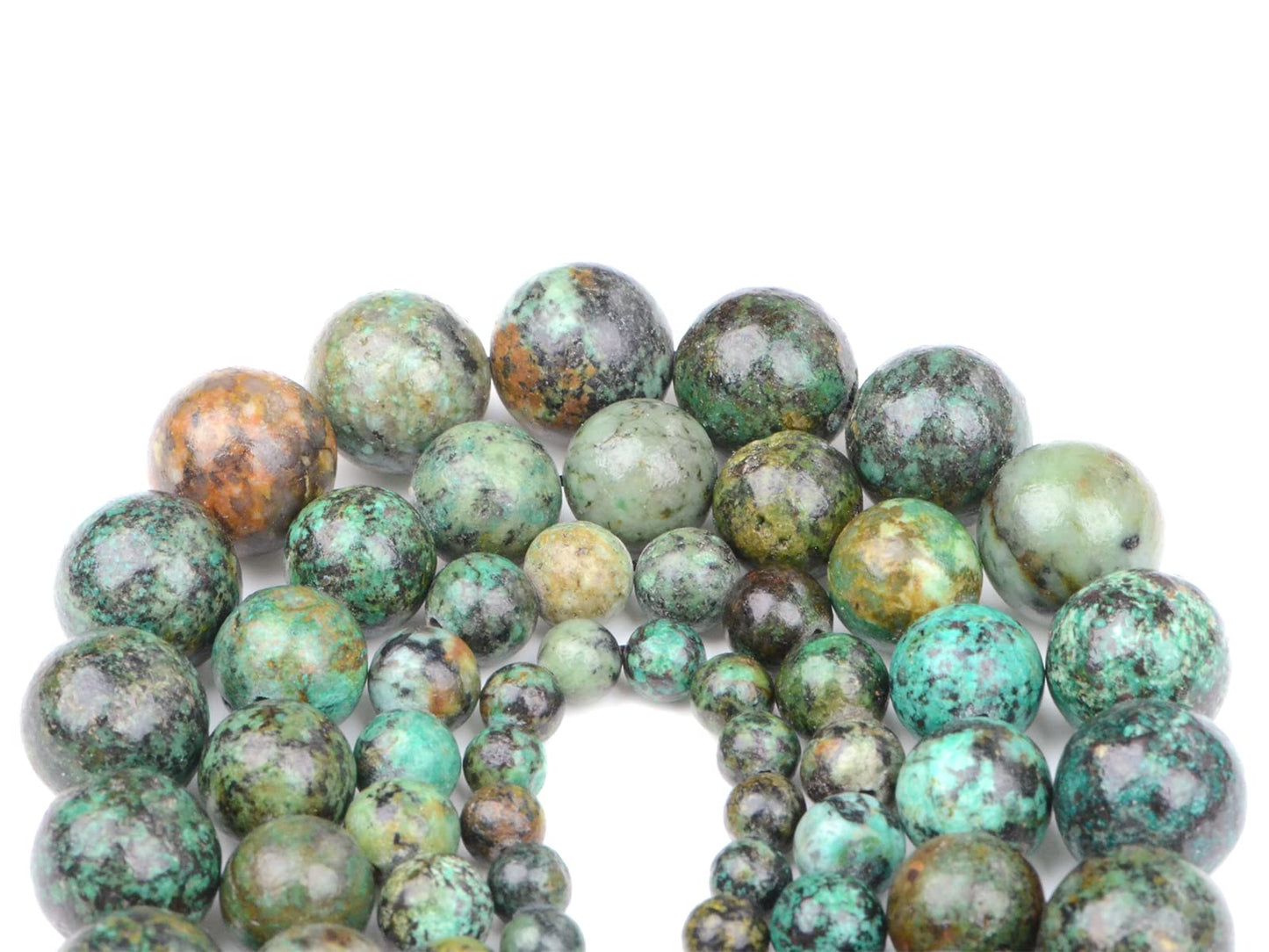 Bymitel 90 pcs Natural Genuine Real Round Loose Stone Beads Gemstone Spacers for Charm DIY Jewelry Making 15.5" per Strand 4mm (African Turquoise, 4mm)