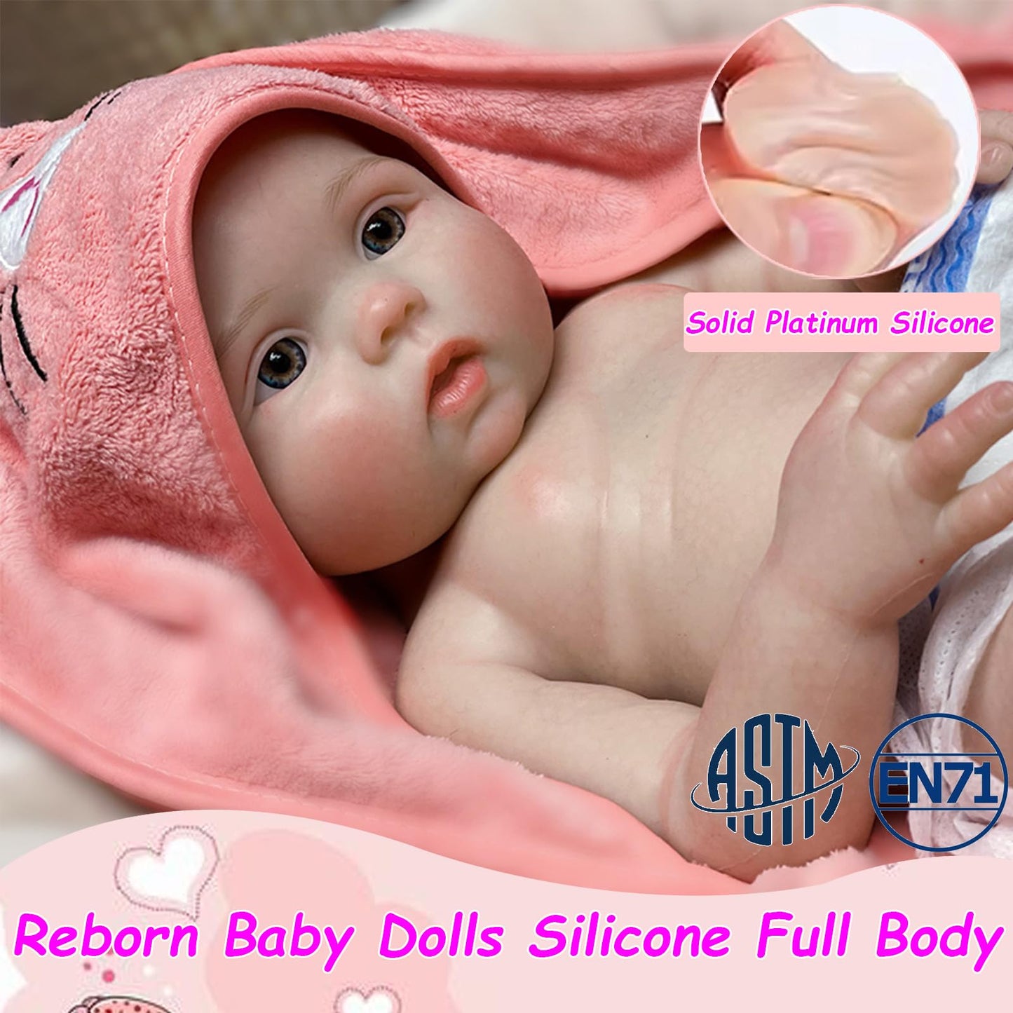 Aniiyy 18 Inch 6.39lbs Full Body Silicone Baby Dolls Realistic Toddlar Baby Dolls,Silicone Reborn Baby Dolls Girl, Not Vinyl Dolls
