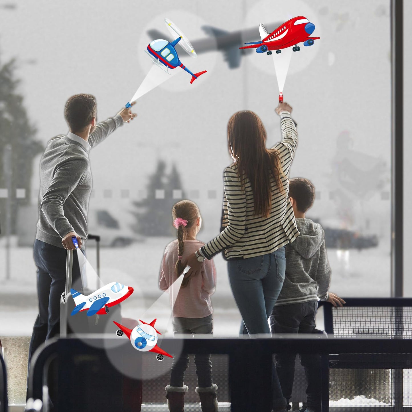 Oitnlaughter 36PCS Airplane LED Finger Lights Aircraft Party Favors Glow in the Dark Light Up Finger Lights Plane Themed Toys Bulk for Birthday Party Goodie Bag Stuffer Birthday Gifts Classroom Prize