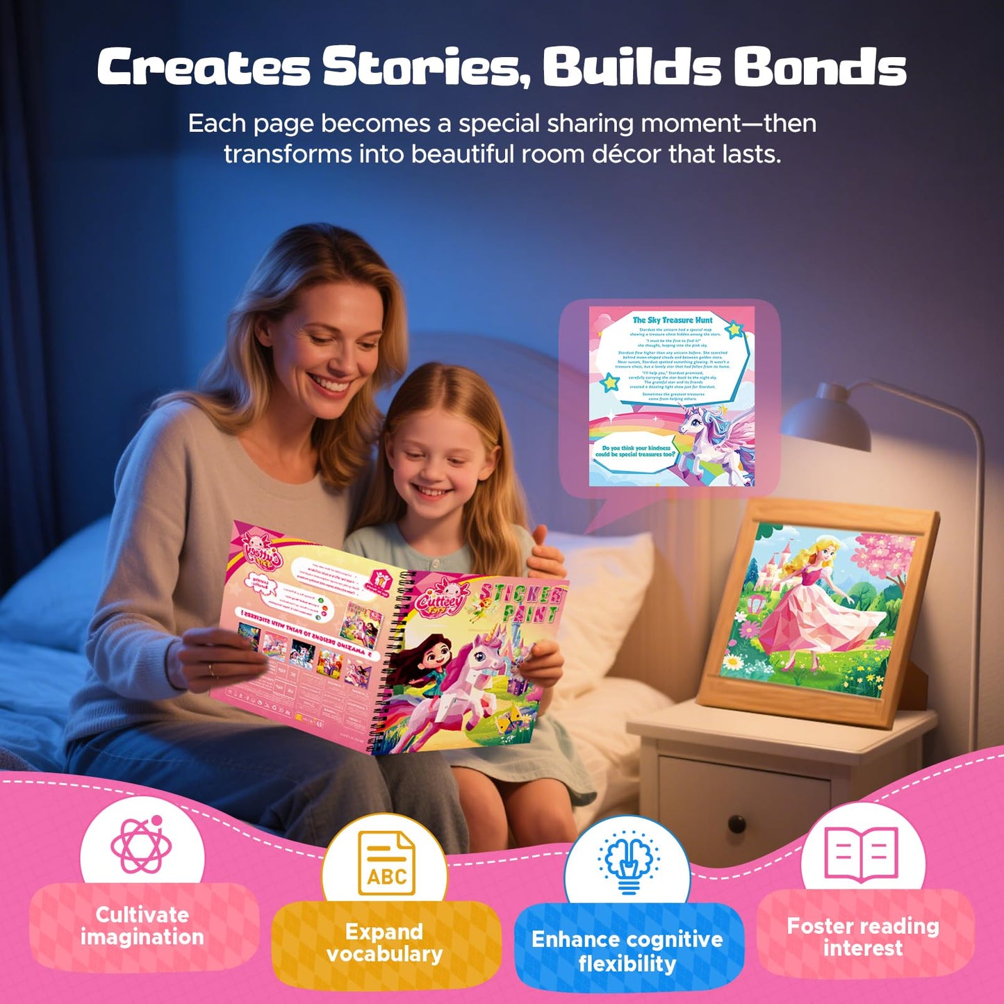 CutteeyFyry 2PCS Paint by Number Sticker Book Travel Activities Essentials for Girls Kids Ages 4-10 Road Trip & Airplane Toys & Long Car Rides, Birthday Present, Preschool Classroom Party Gifts