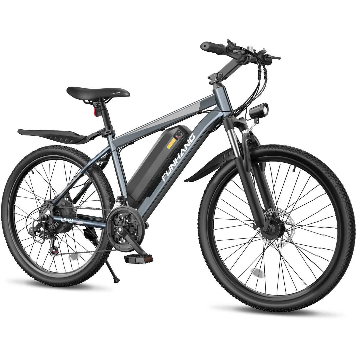 Funhang Electric Bike for Adults, 1000W Peak Ebike, 50Miles 21.7MPH Electric Mountain Bike, 26" Adult Electric Bicycle with 48V Removable Battery, Fenders,7 Speed, Front Suspension, UL 2849 Certified