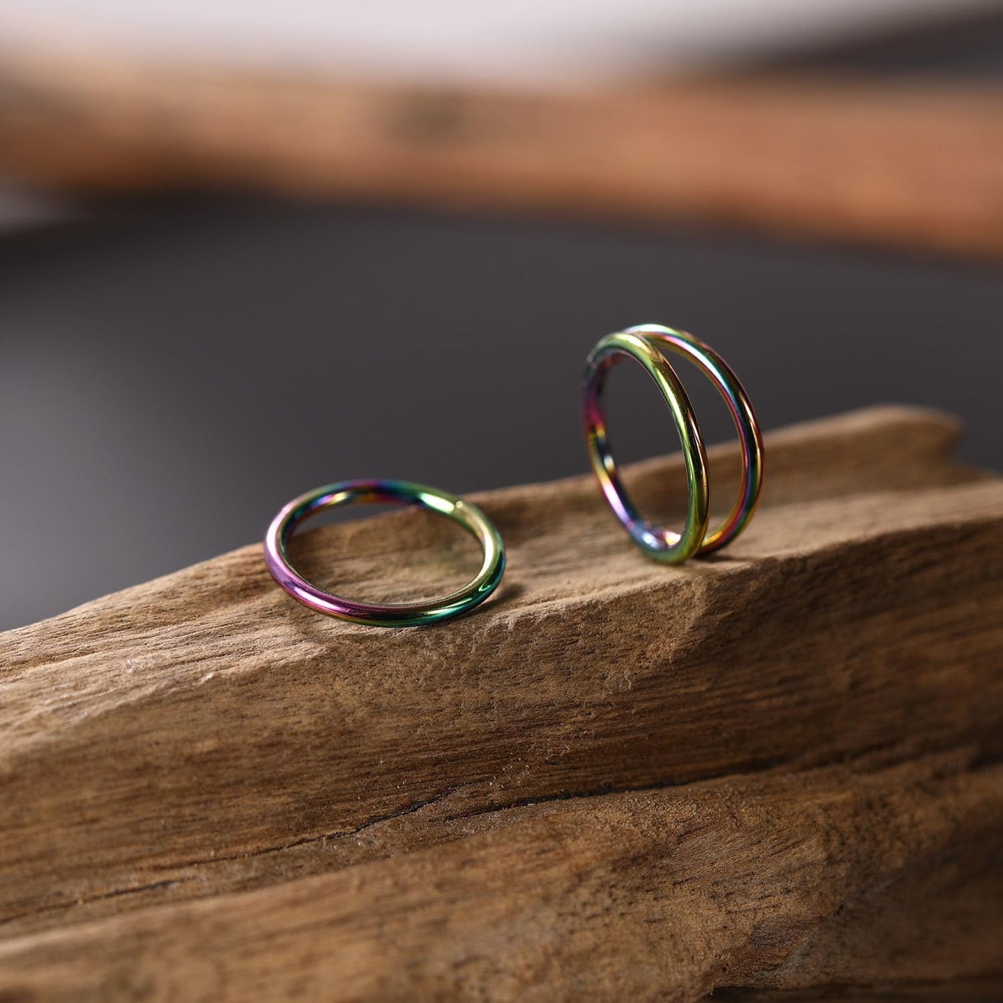 Septum Jewelry 8mm Double Hoop Rainbow Nose Rings 18 Gauge 18g Cartilage Earring Lip Rings Surgical Steel Helix Earrings Nose Piercing